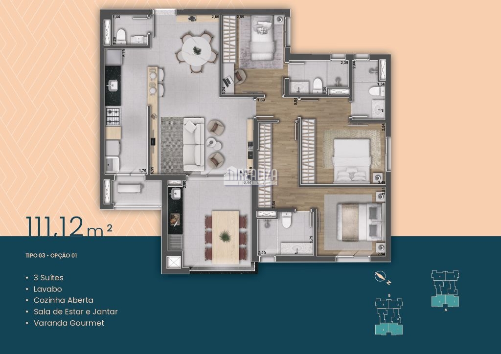 Apartamento, 3 quartos, 111 m² - Foto 2
