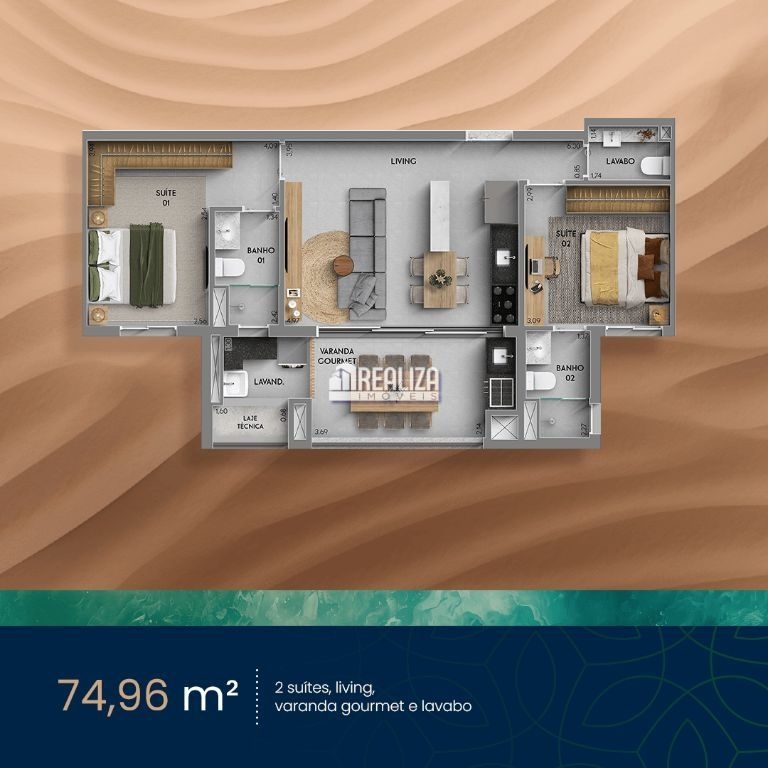 Apartamento, 74 m² - Foto 2