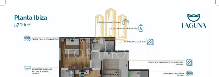 Lançamento 2 quartos com suíte na zona norte de são josé dos