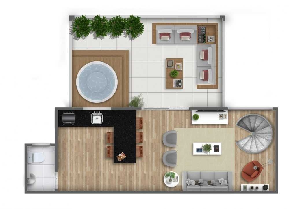 Cobertura duplex 90m² 2 quartos - Residencial Vista Bela, Jd. Paraíso - Jacareí/SP