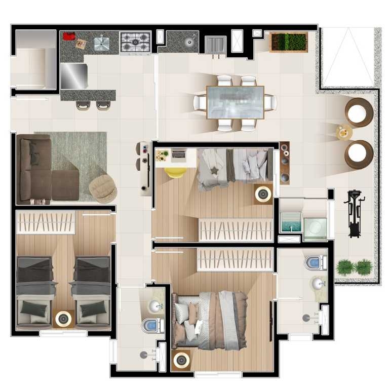 Lindo e confortavel apartamento dois dormitórios suíte no Jardim Oswaldo Cruz