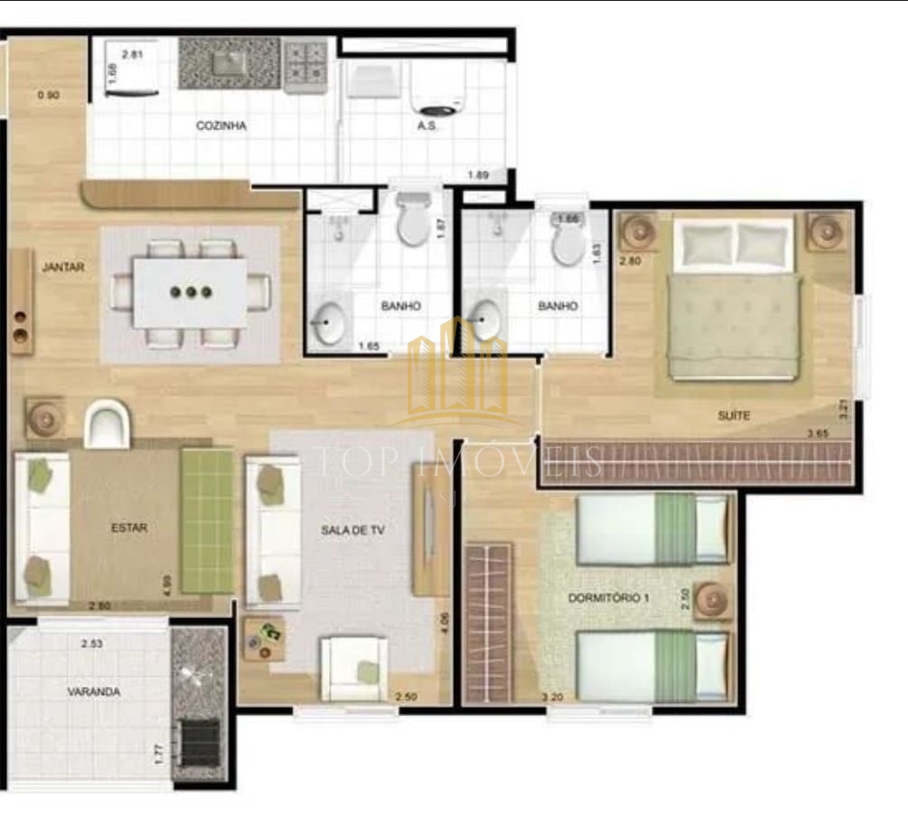 Lindo apartamento dois dormitórios suite em condomínio clube