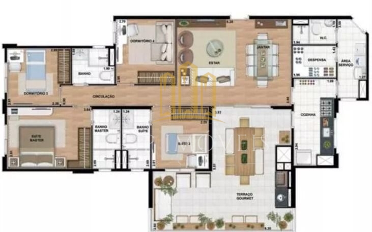 Maravilhoso Apartamento de 3 quartos sendo 3 suítes no Pátio Condominio - Jardim Aquarius