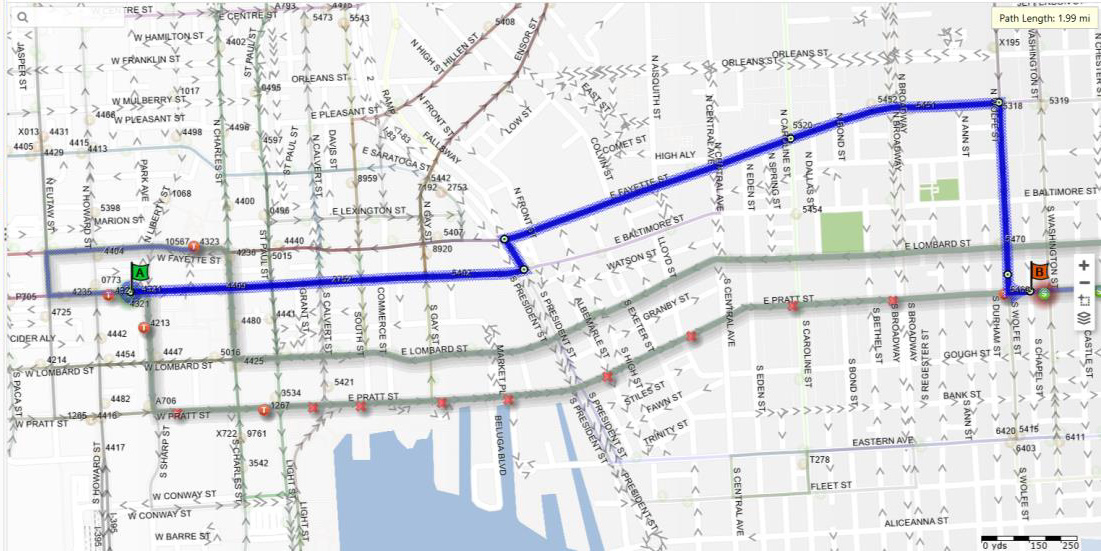 LocalLink 65 Eastbound detour map