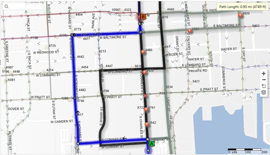 LocalLink 67 northbound detour map