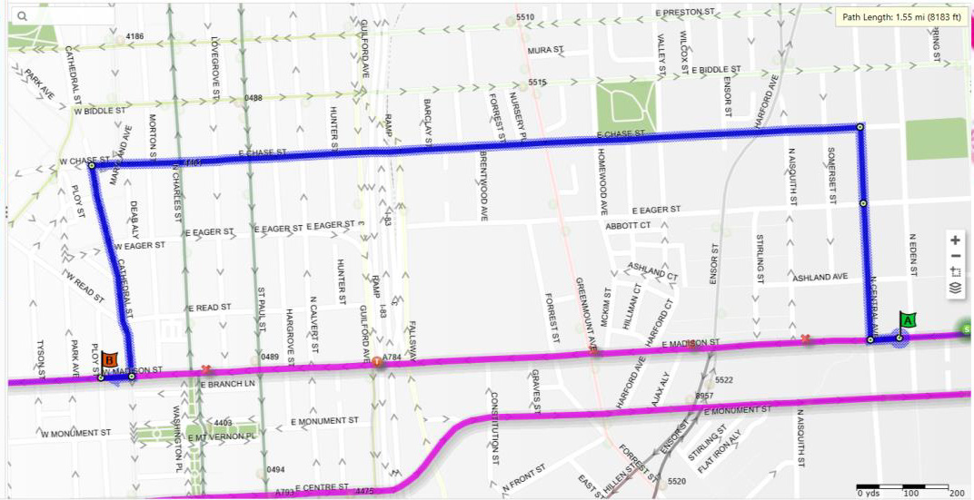 CityLink Pink detour map