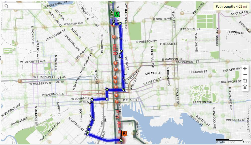 CityLink Silver Southbound detour map