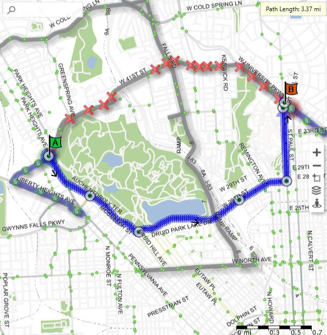 LocalLink 22 westbound detour map