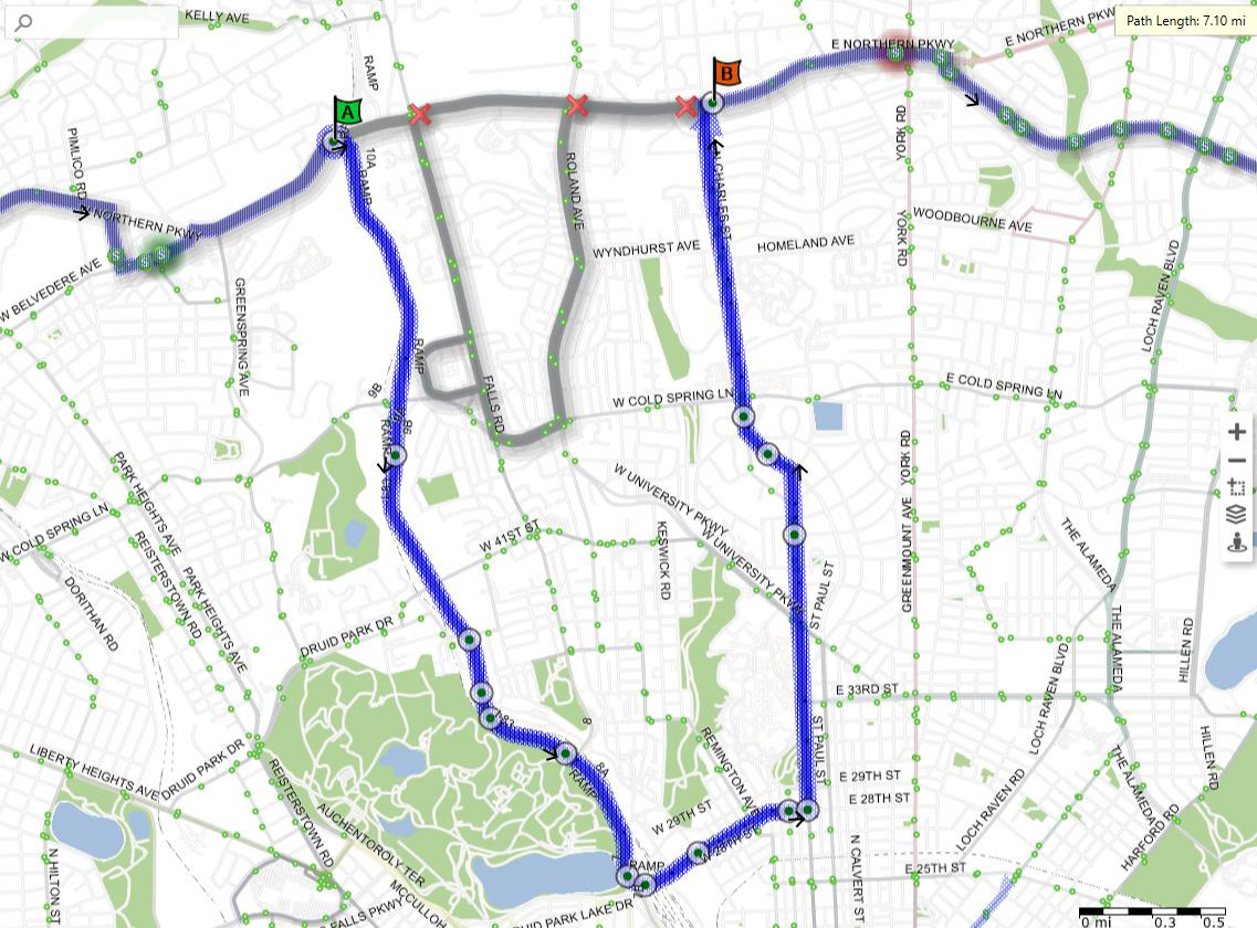 LocalLink 30 eastbound detour map