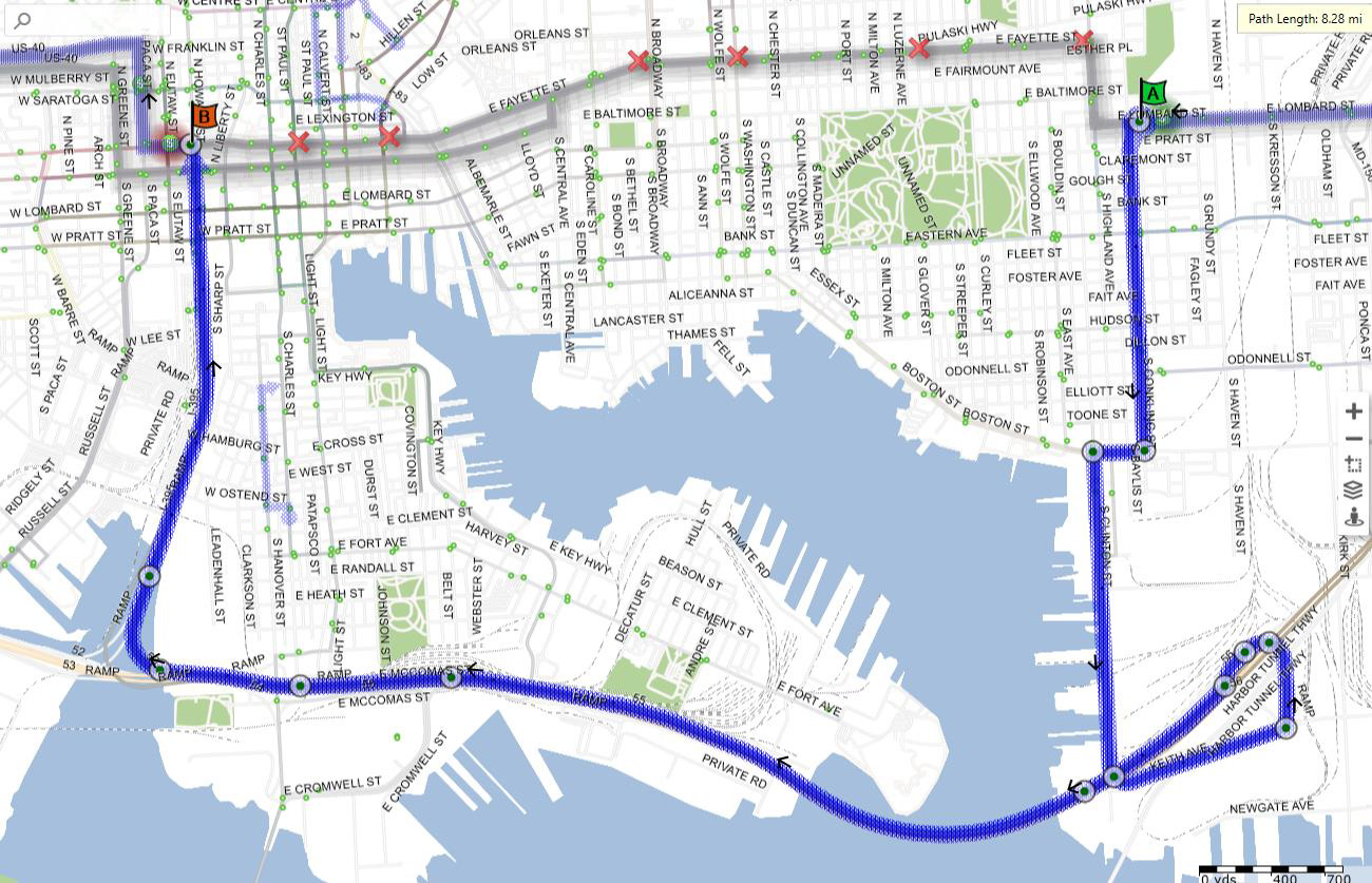 QuickLink 40 westbound detour map