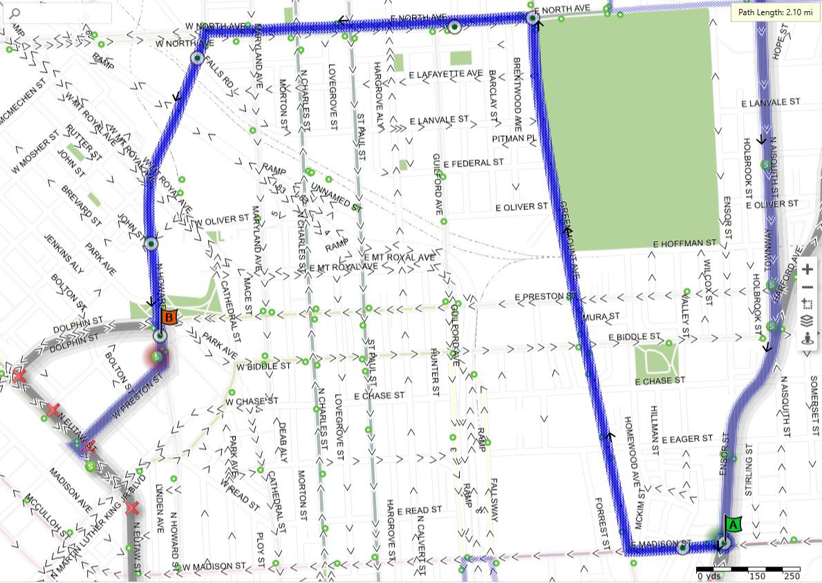 LocalLink 54 southbound detour map