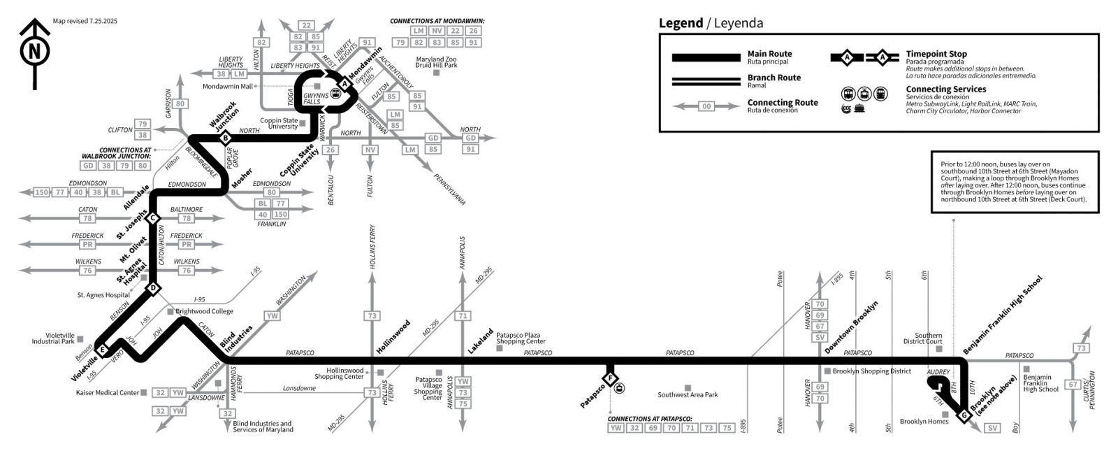 Info & Maps | 29 | Mondawmin - Brooklyn | Maryland Transit Administration