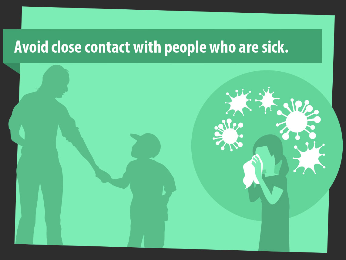 avoid close contact with people who are sick