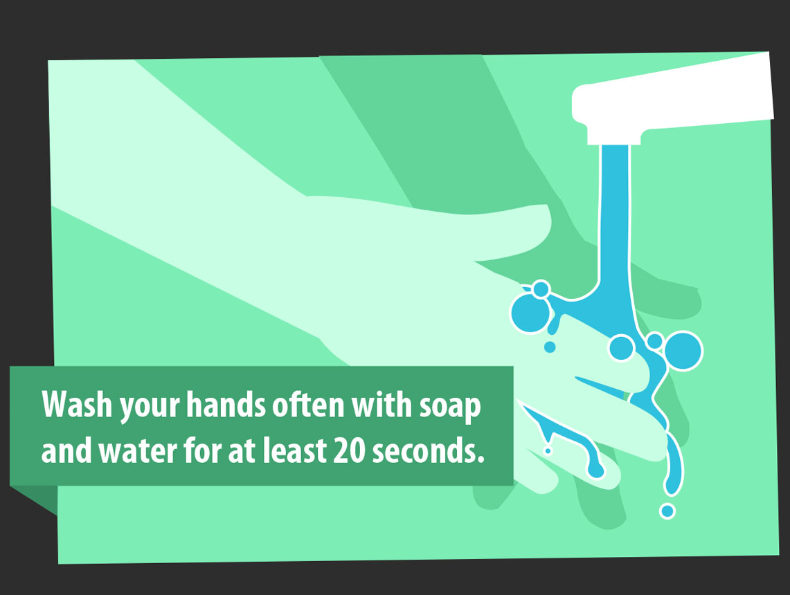 wash your hands with soap and water for at least 20 seconds