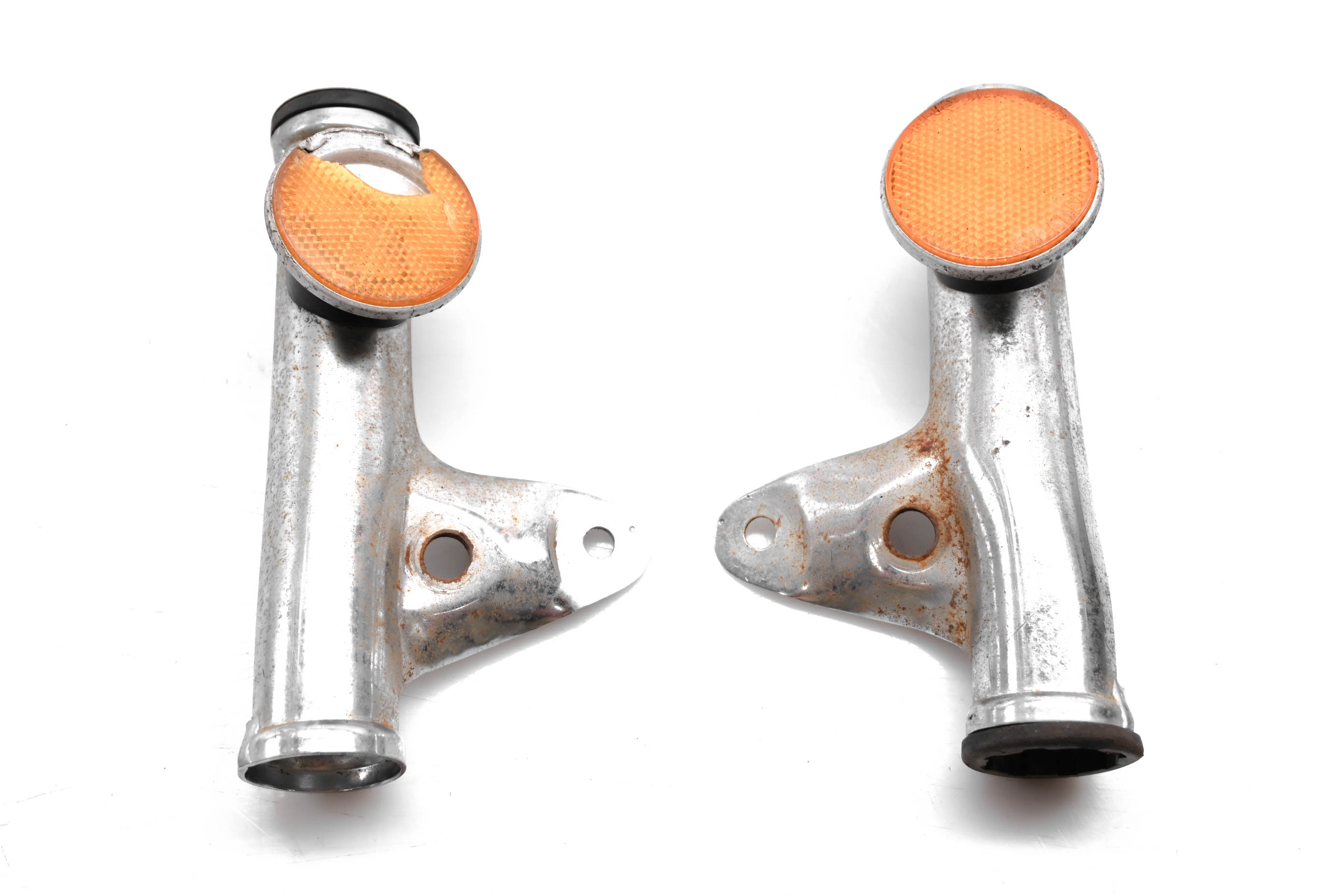 74 Honda XL100 Front Fork Reflector Brackets Mounts Left & Right