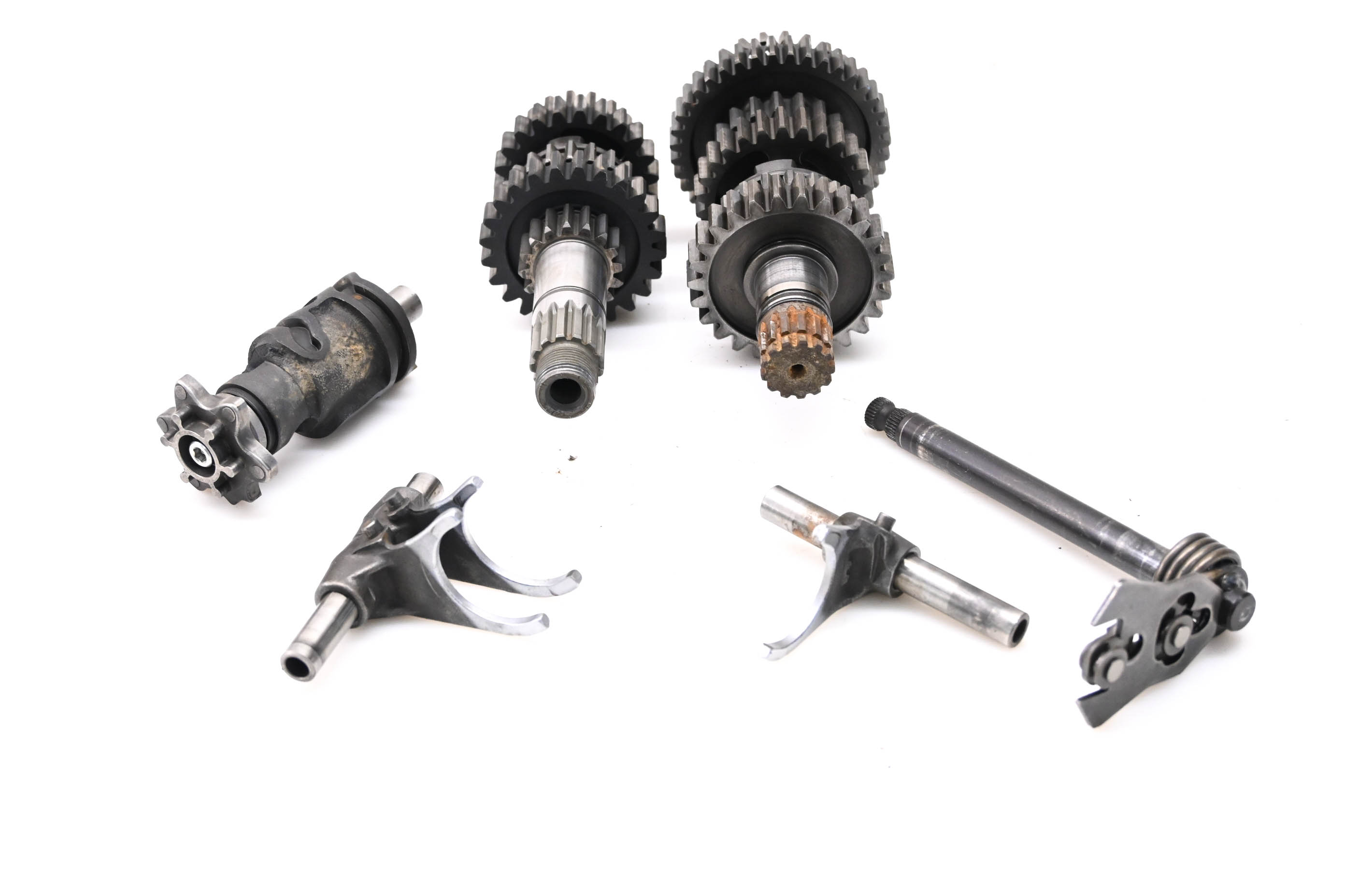 84 Kawasaki KL600A Transmission Shift Forks & Drum