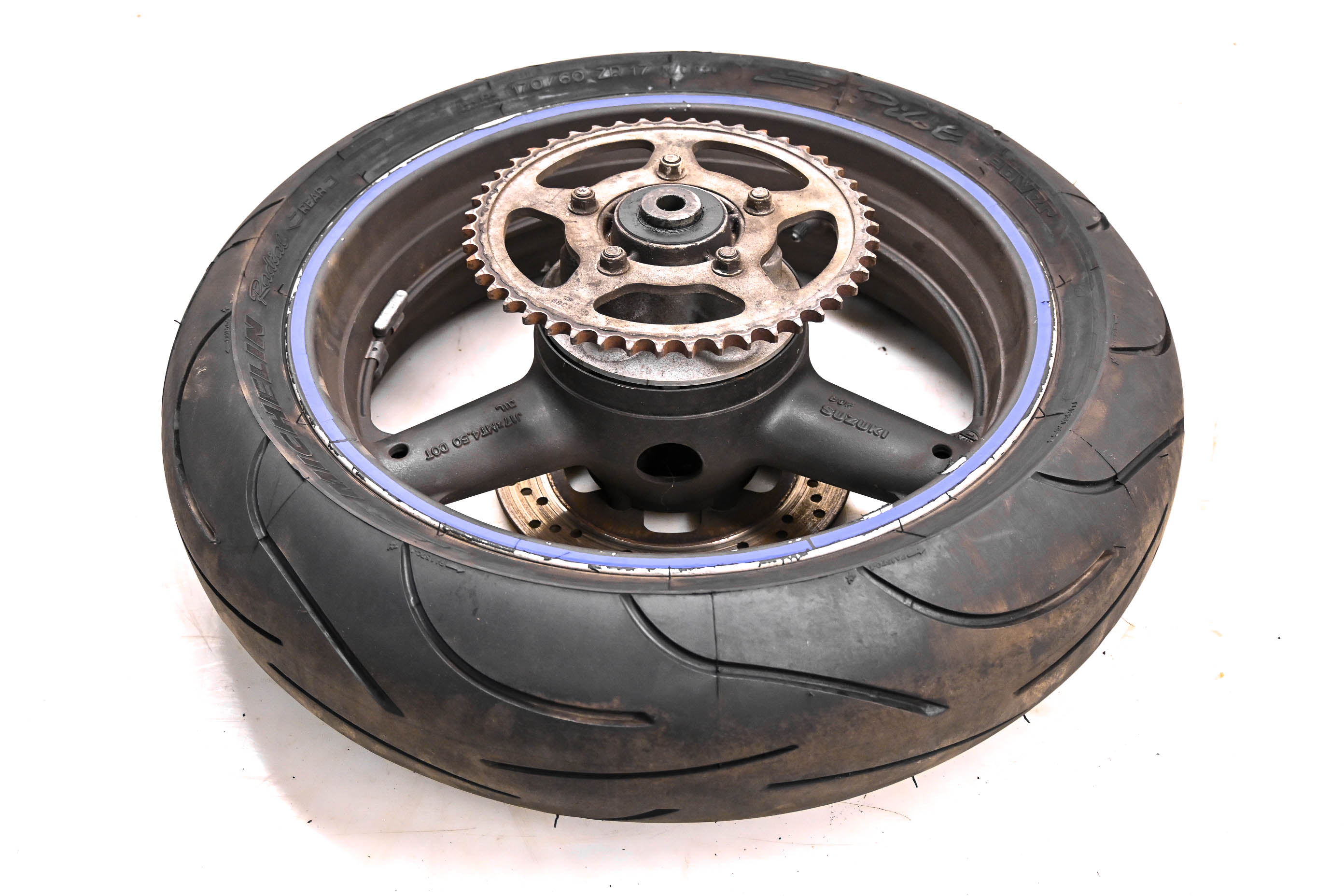 00 Suzuki Katana 600 Rear Wheel Rim Rotor Sprocket & Tire 170/60Zr17 GSX600F