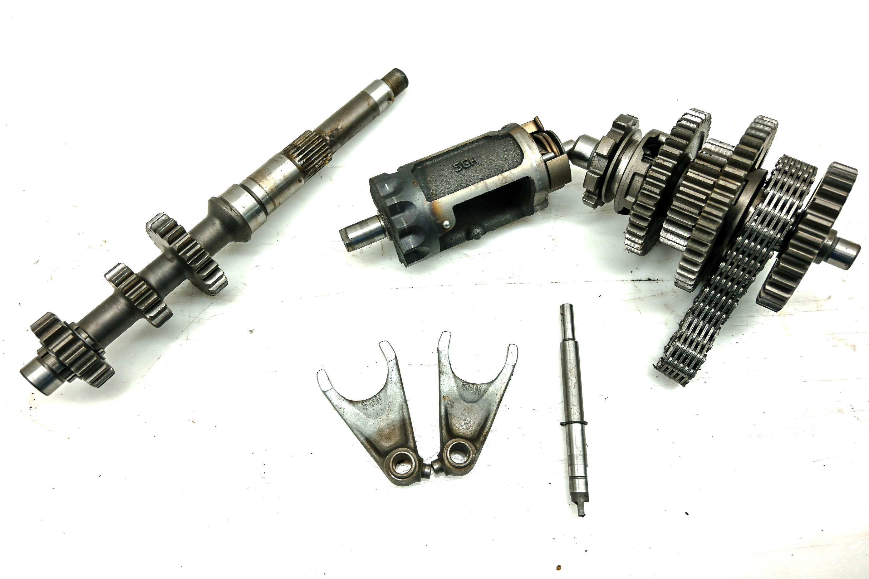 01 Yamaha Kodiak 400 4x4 Transmission Shift Forks & Drum YFM400F