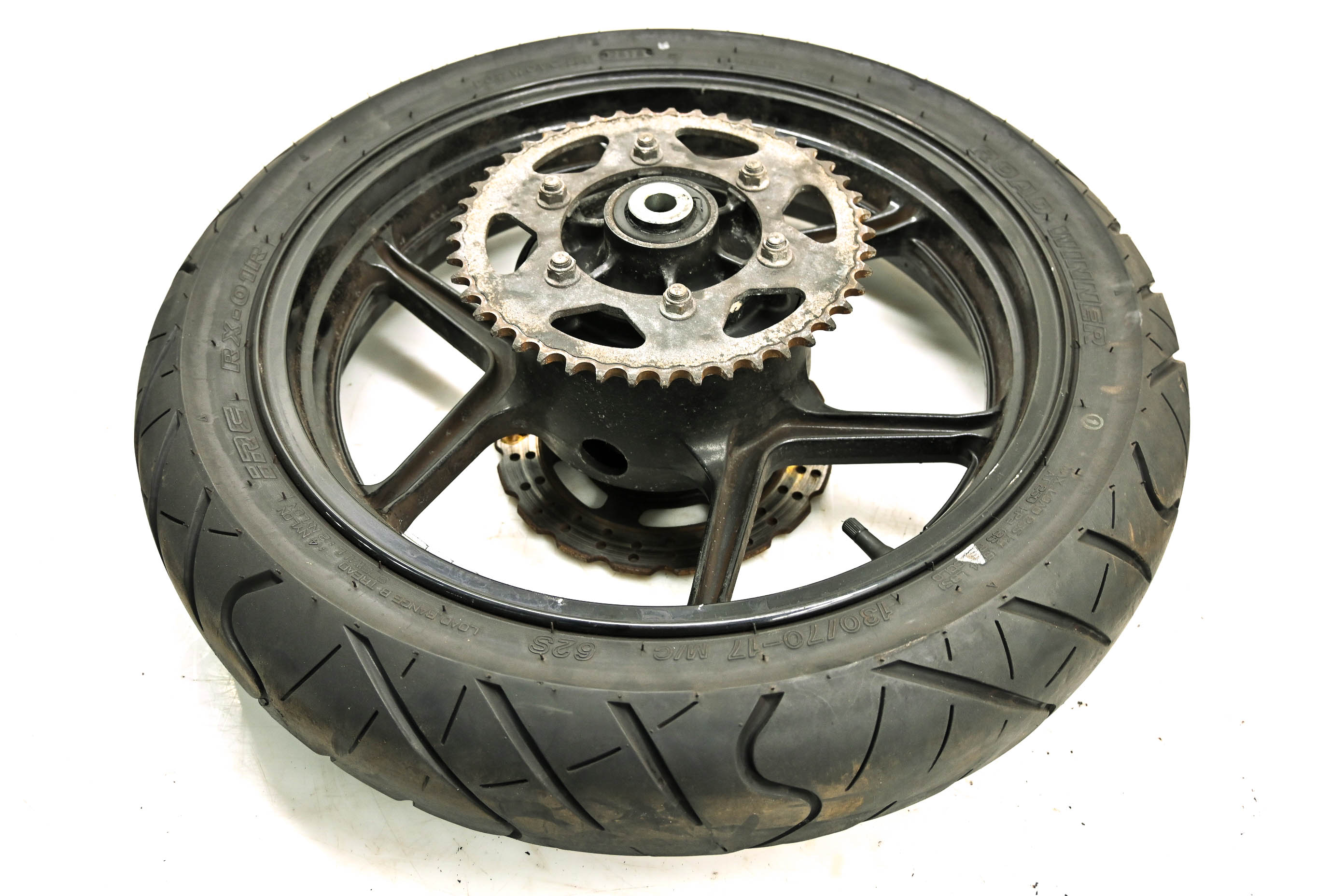 09 Kawasaki Ninja 250R Rear Wheel Rim Sprocket & Rotor 130/70-17 EX250
