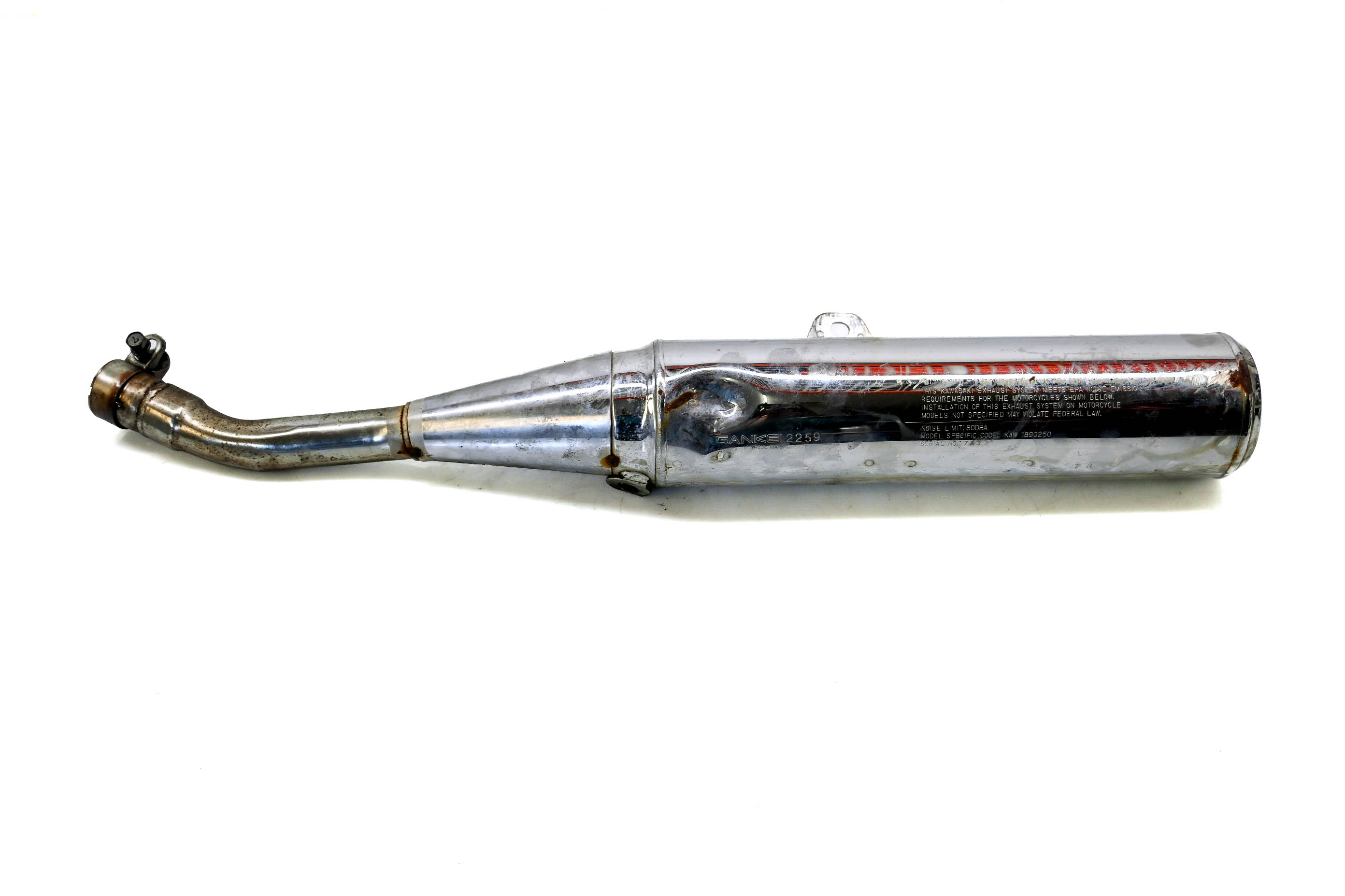 07 Kawasaki Ninja 250 Left Side Muffler Exhaust Pipe EX250