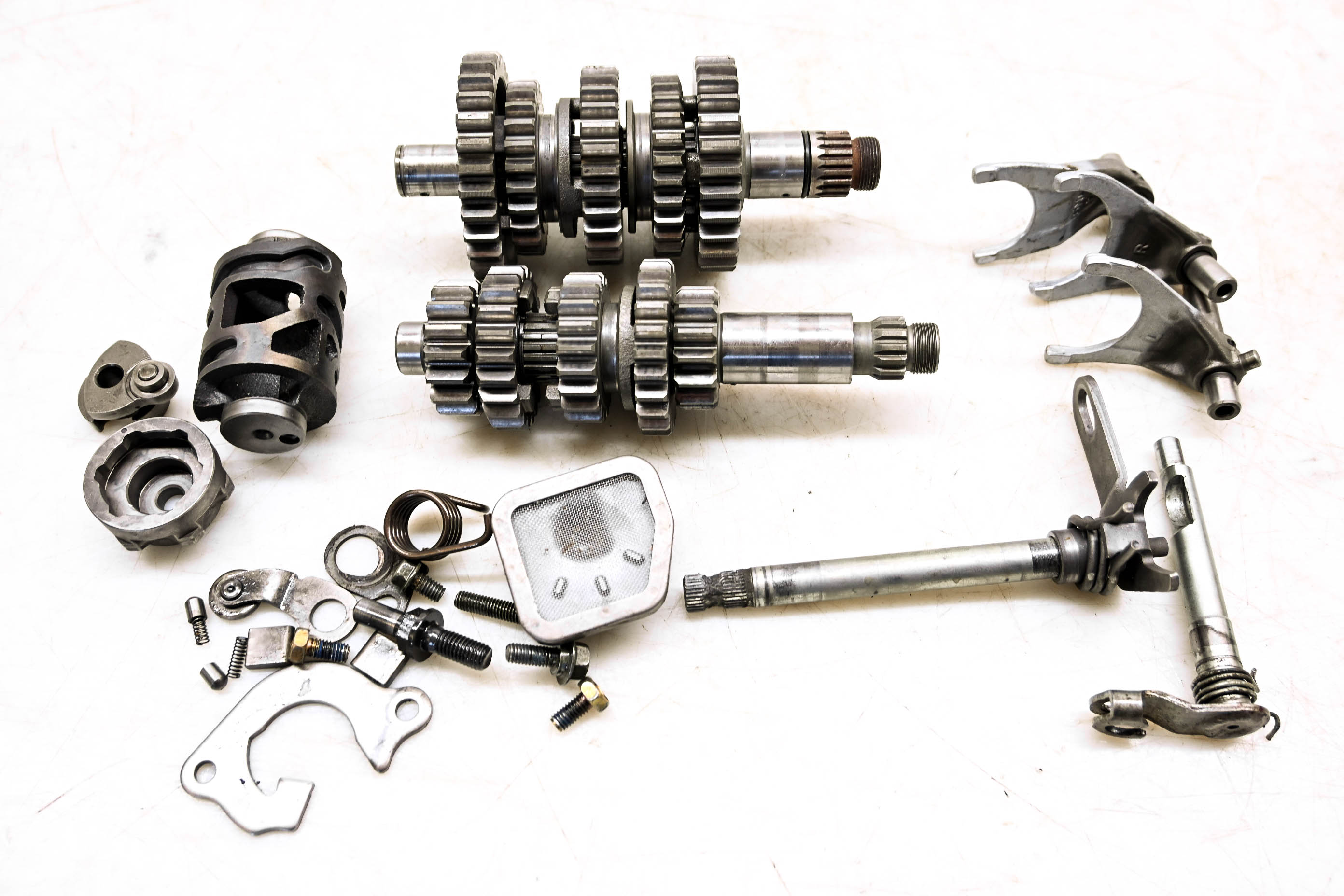 02 Yamaha YZ250F Transmission Shift Forks & Drum