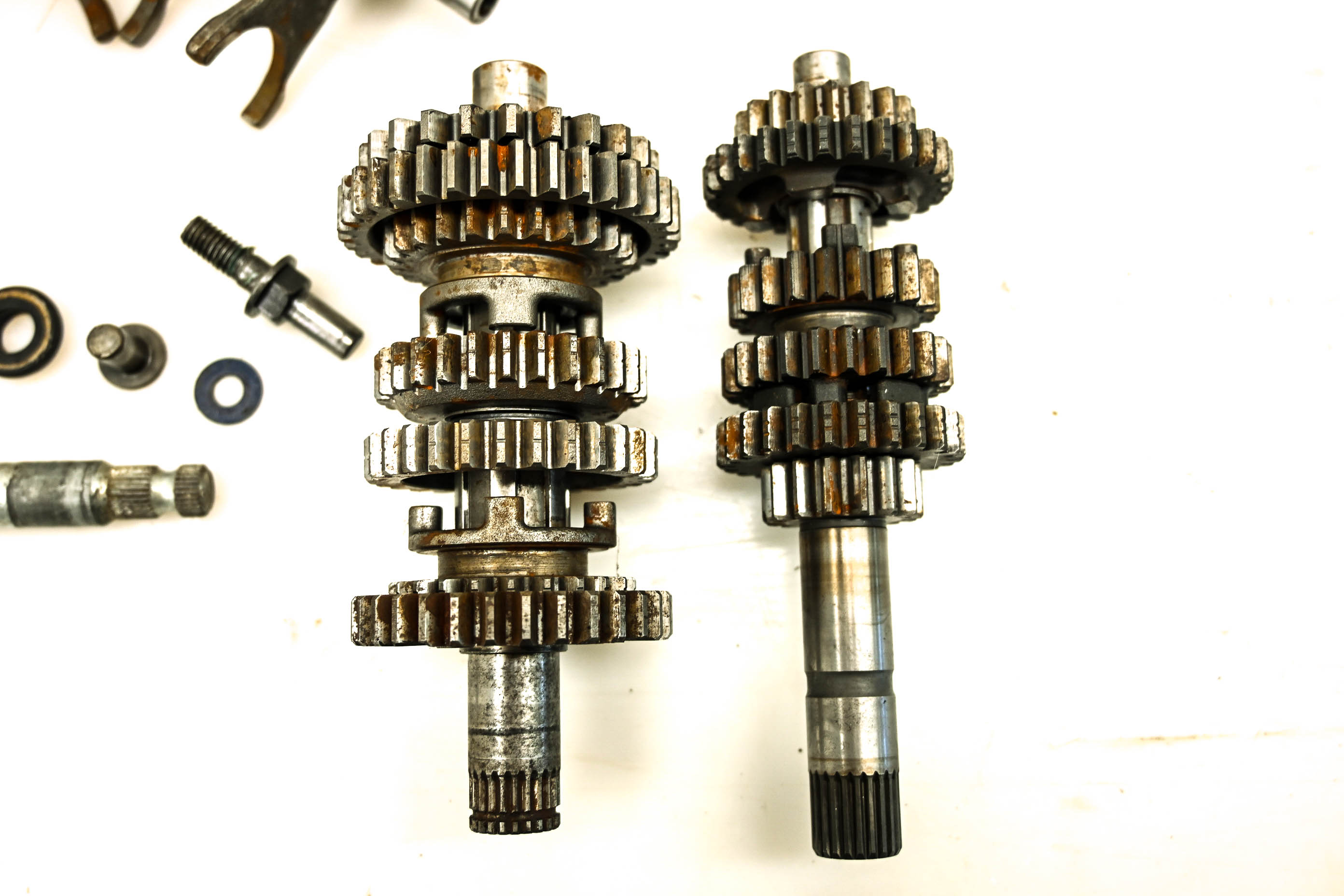 99 Honda CR80RB Expert Transmission Shift Forks & Drum