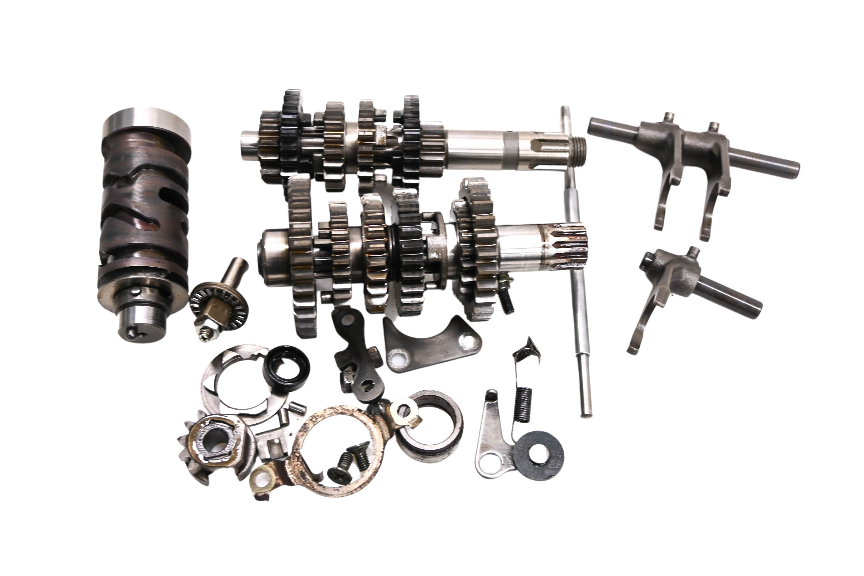 95 Suzuki DR125SE Transmission Shift Forks & Drum