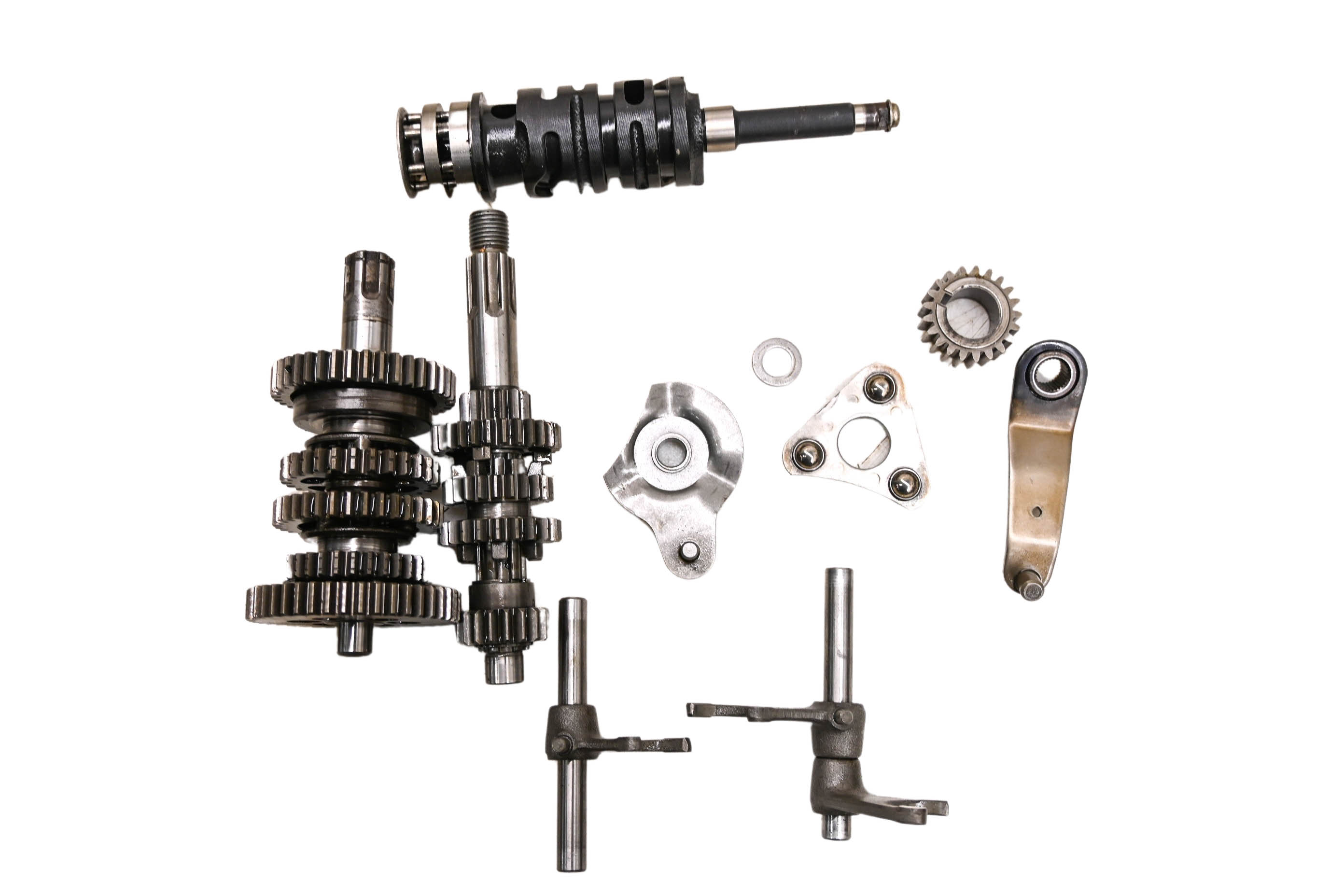 84 Kawasaki KLT110 Transmission Shift Forks & Drum