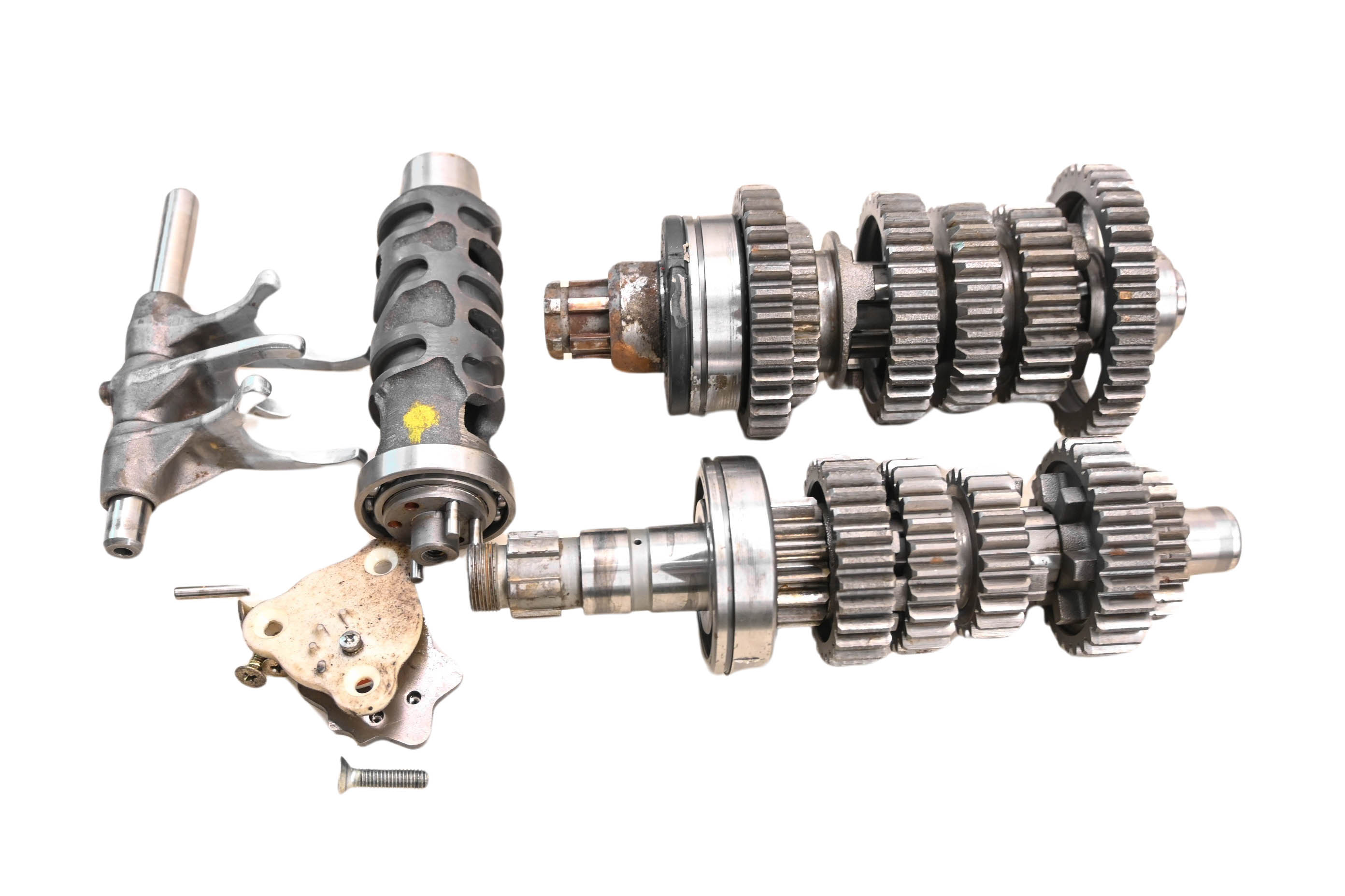83 Yamaha XS400R Transmission Shift Forks & Drum