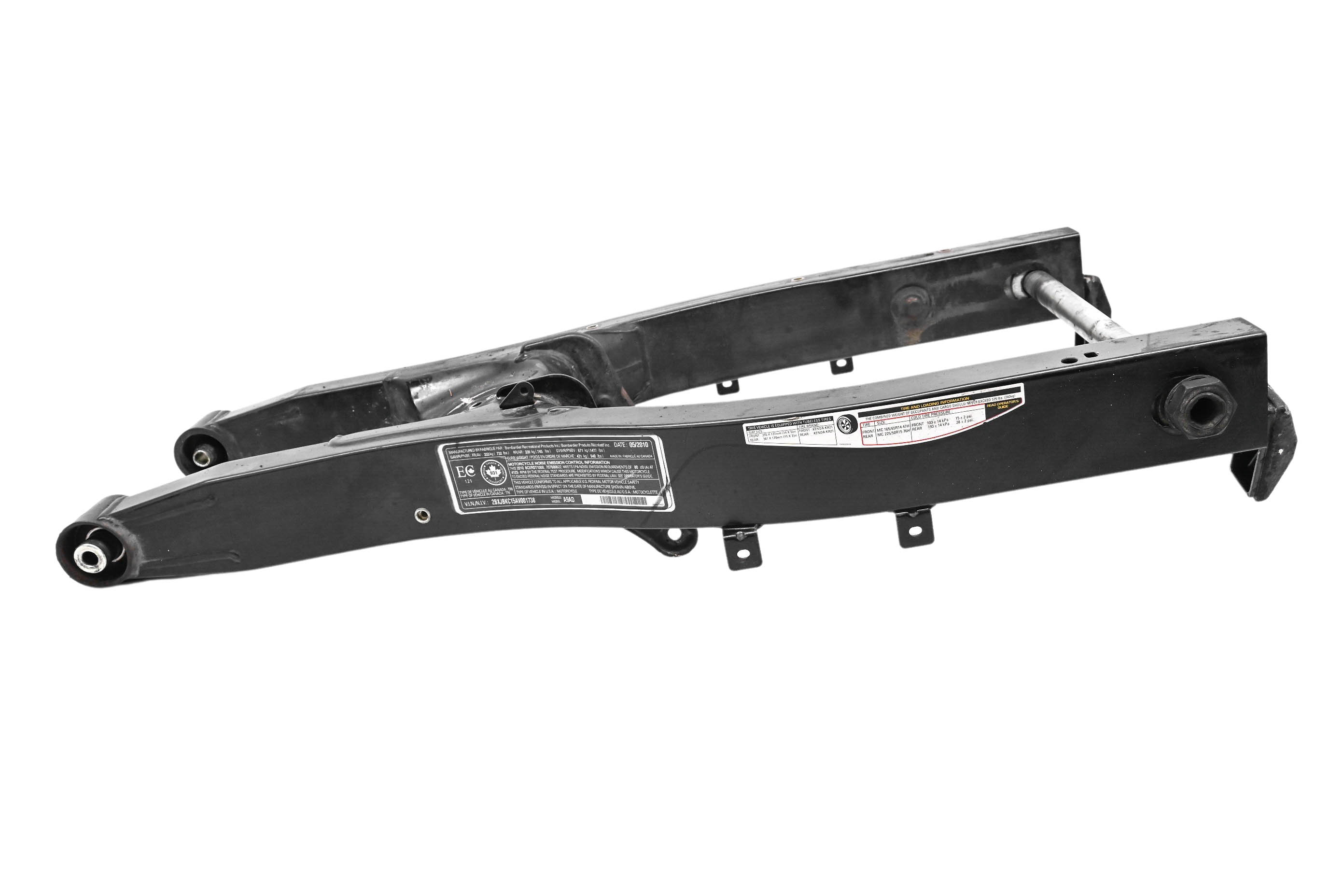 10 Can-Am Spyder RT Roadster SE5 Rear Swingarm & Axle Bolt