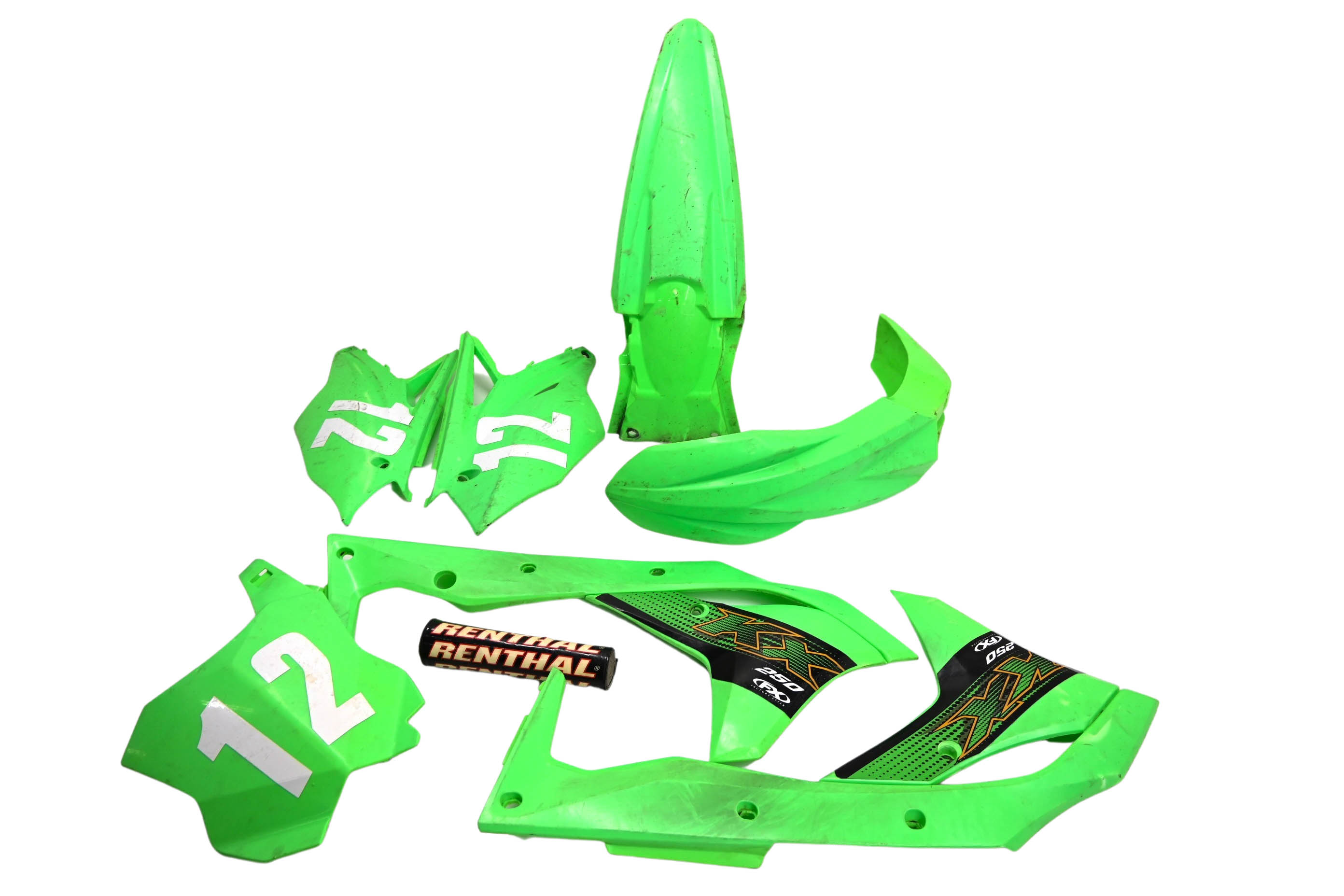 20 Kawasaki KX250F Front & Rear Side Fenders Plastics