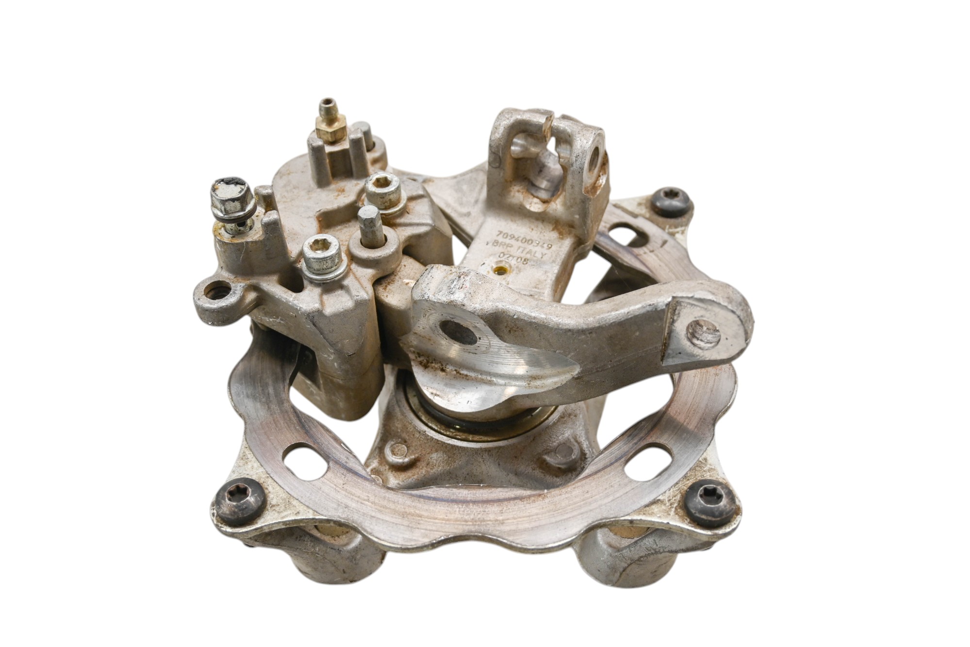 08 Can-Am DS450 2x4 Front Right Wheel Hub Knuckle & Caliper