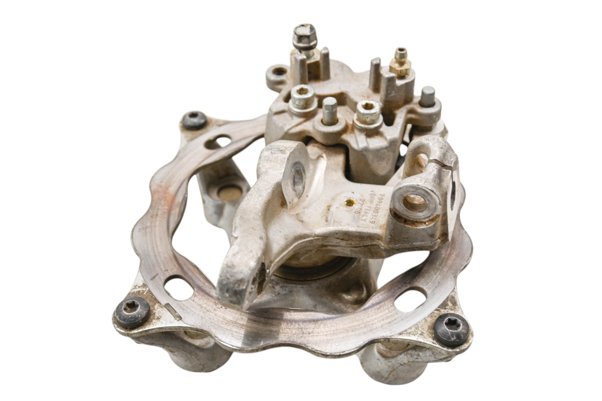 08 Can-Am DS450 2x4 Front Right Wheel Hub Knuckle & Caliper