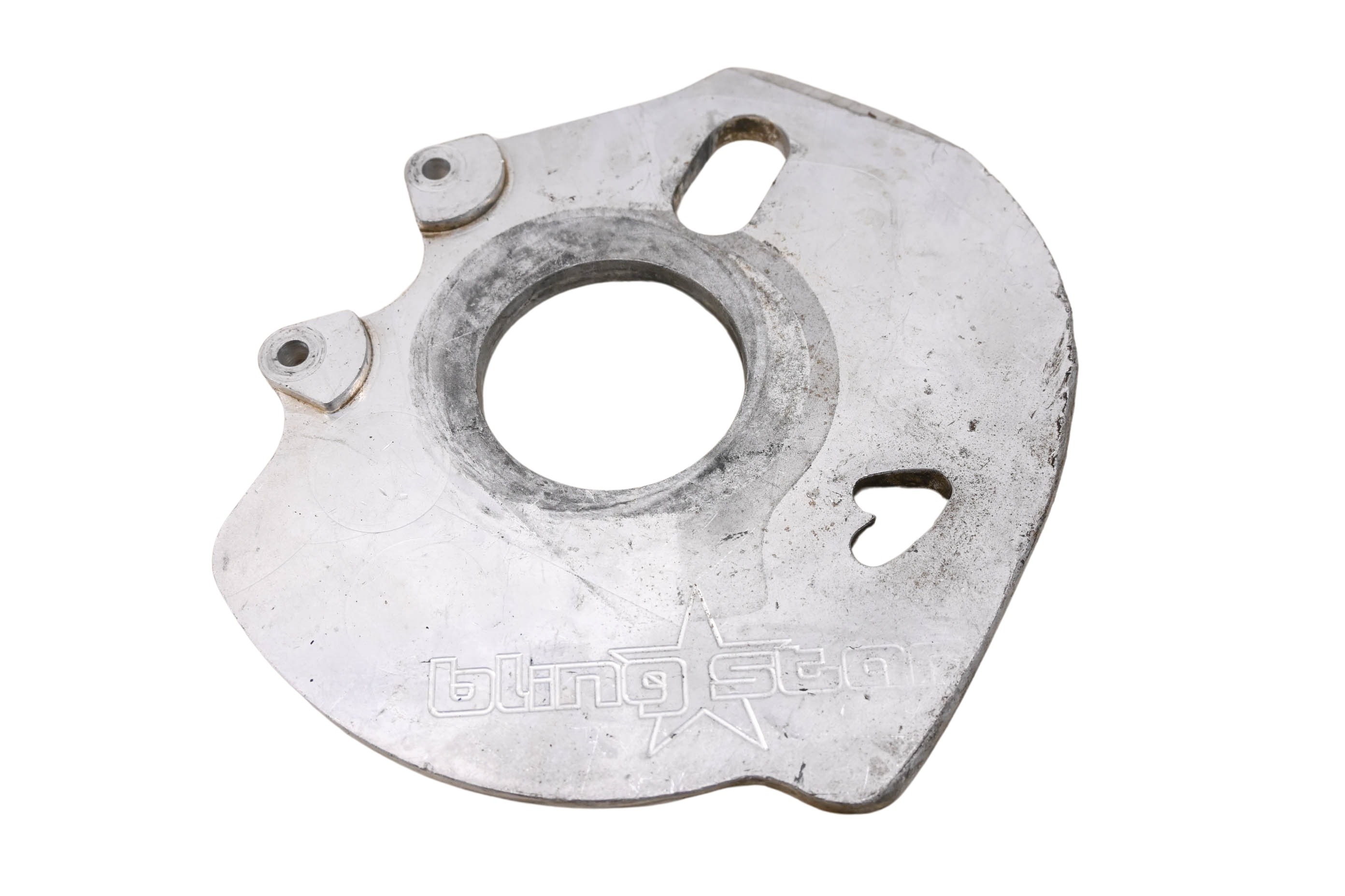 08 Can-Am DS450 Rear Brake Caliper Mounting Bracket Rotor Guard Blingstar