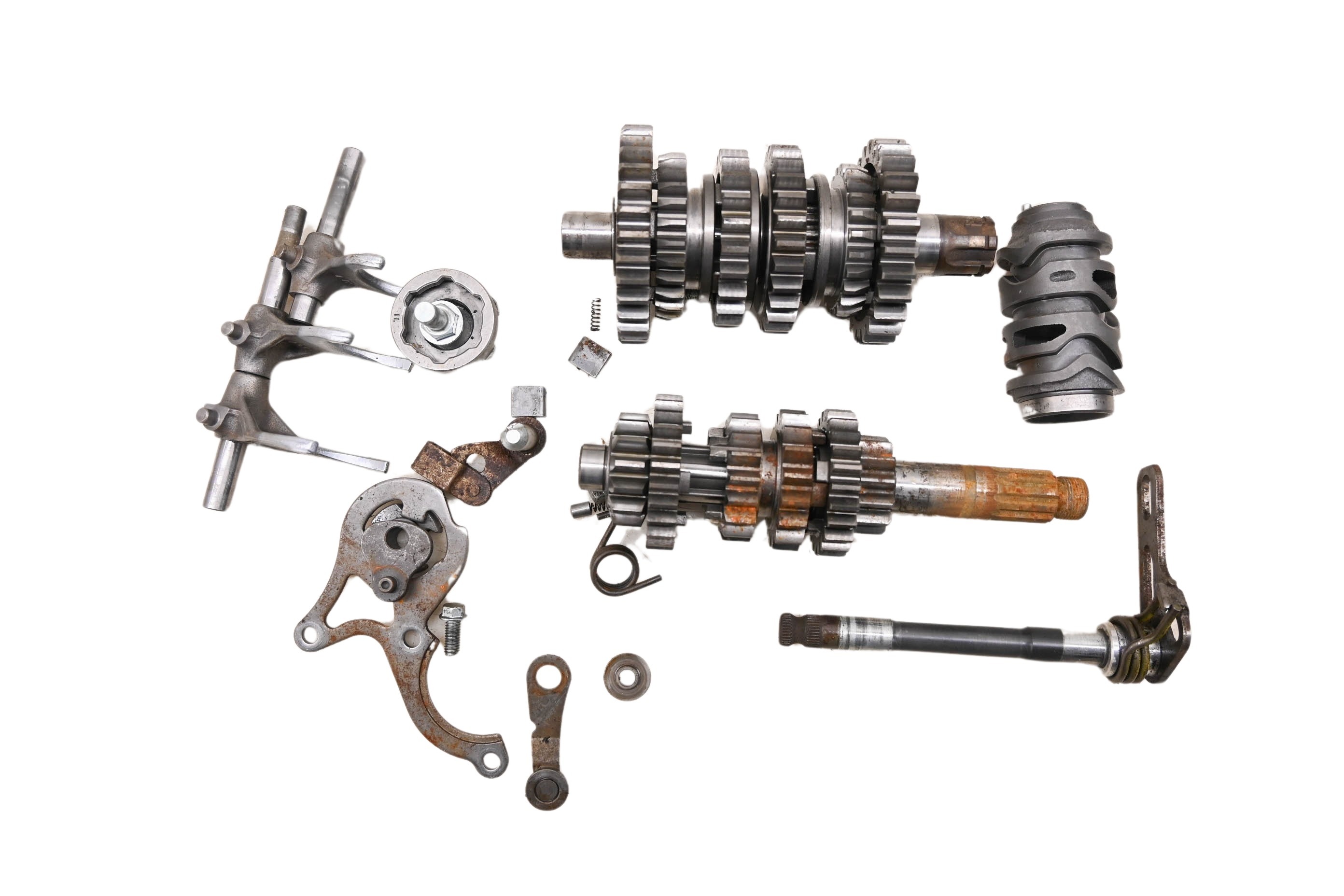 03 Kawasaki KX125 Transmission Shift Forks & Drum