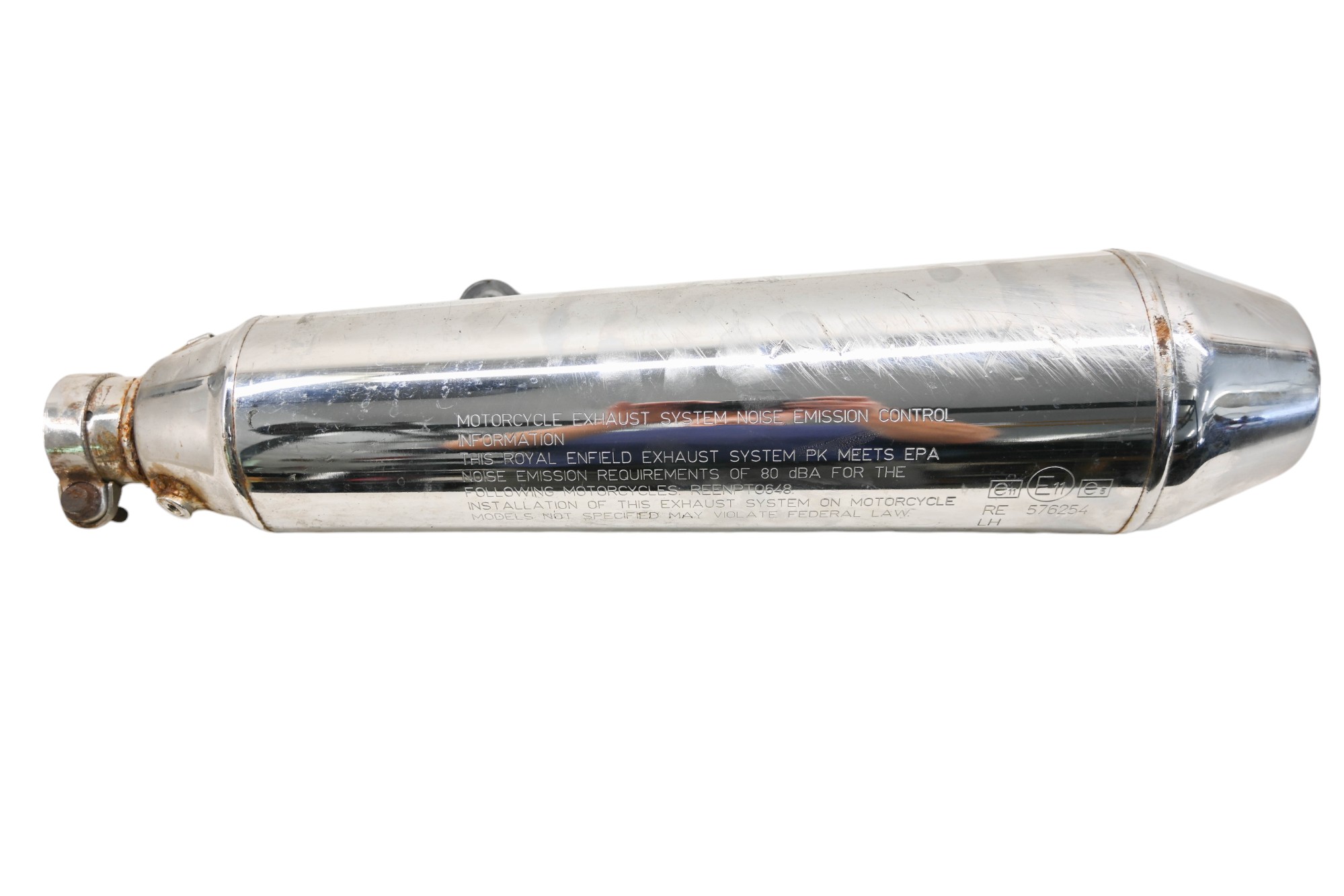 22 Royal Enfield Interceptor 650 Left Side Muffler Exhaust Pipe INT650