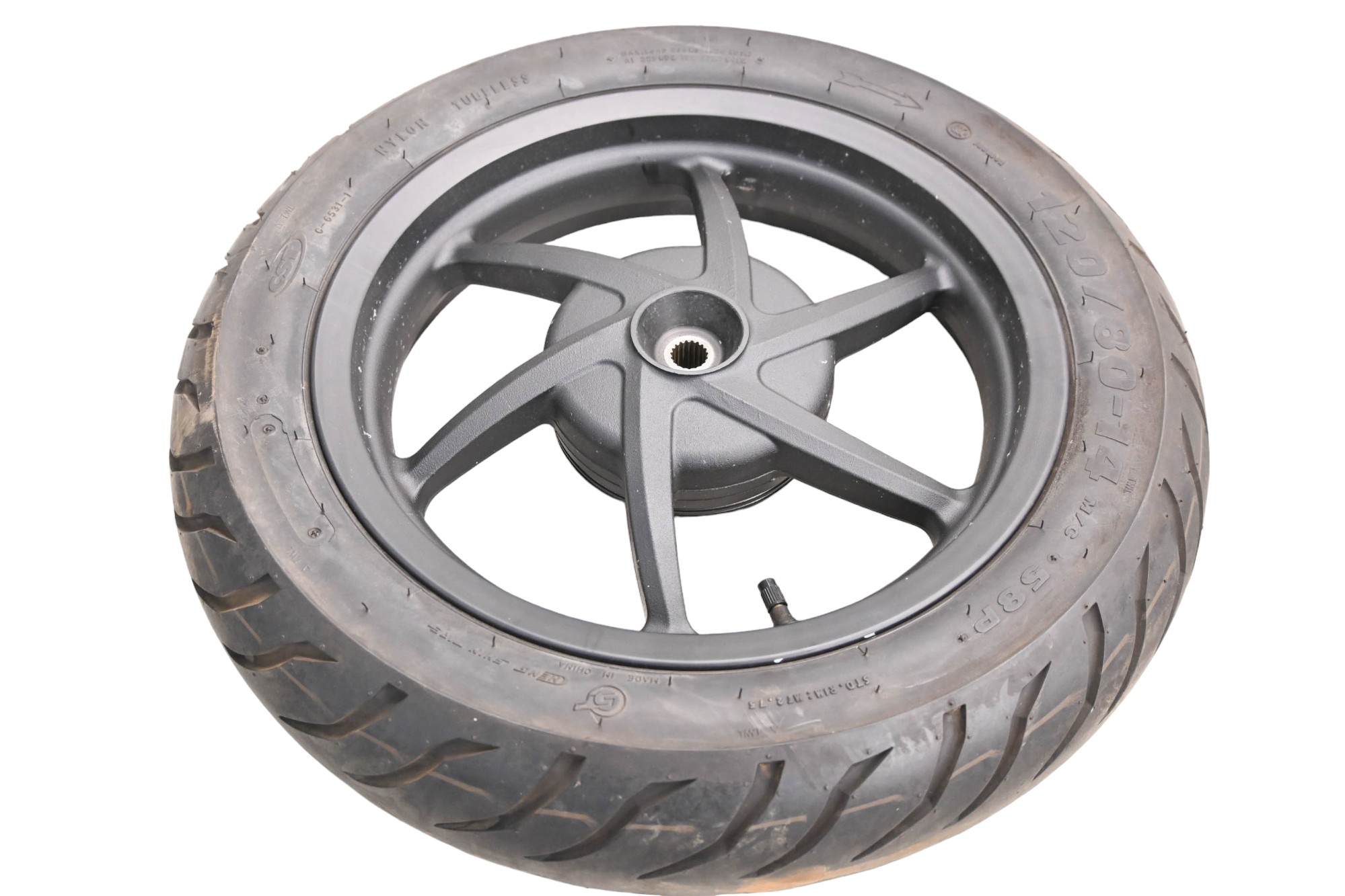 14 Kymco Super 8 50 2T Rear Wheel Rim & Tire 120/80-14 KF10CD