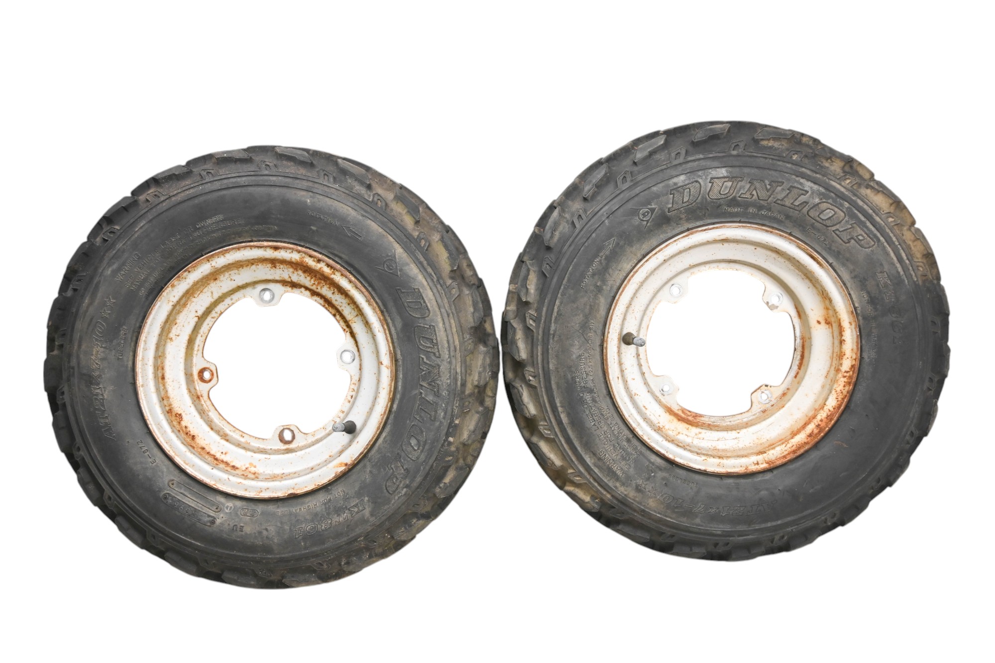 87 Suzuki Quad Runner 230 2x4 Front Wheels Rims & Tires Dunlop At21X7-10 LT230EH