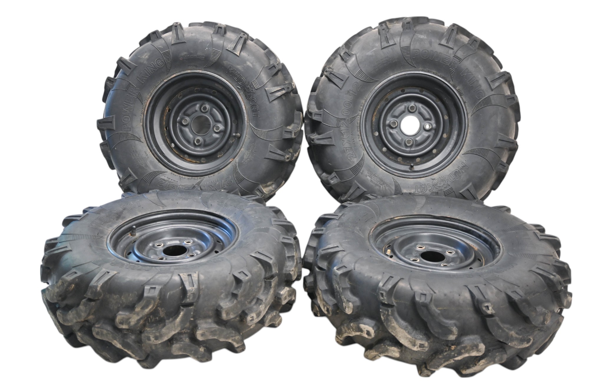 16 Yamaha Wolverine 700 R-Spec EPS Front & Rear Wheels Rims & Tires 4/110 27X9-12 27X12-12 Mud Cat Power King YXE700