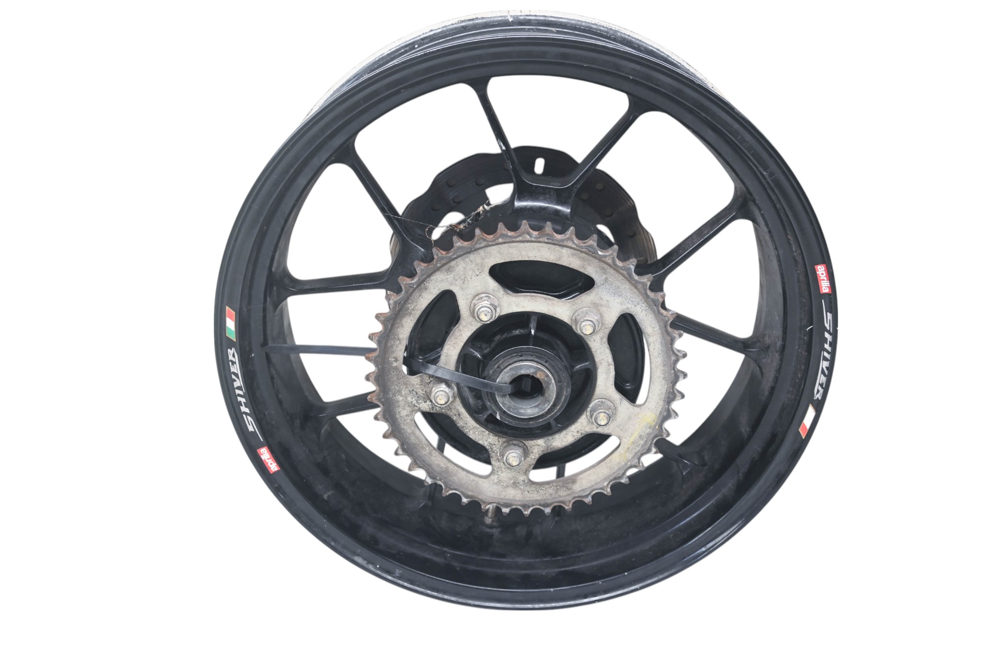 12 Aprilia Shiver 750 Rear Wheel Rim Rotor & Sprocket 17X5.5 SL750