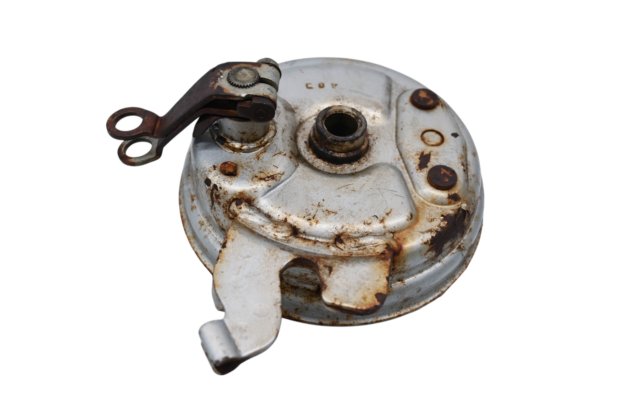85 Honda ATC125M Front Brake Drum Plate & Shoes