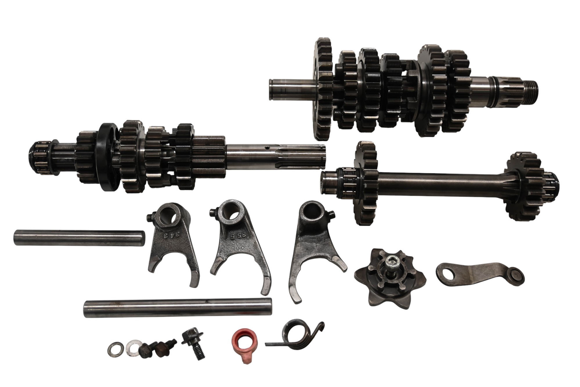 90 Kawasaki Mojave 250 2x4 Transmission Shift Forks & Drum KSF250