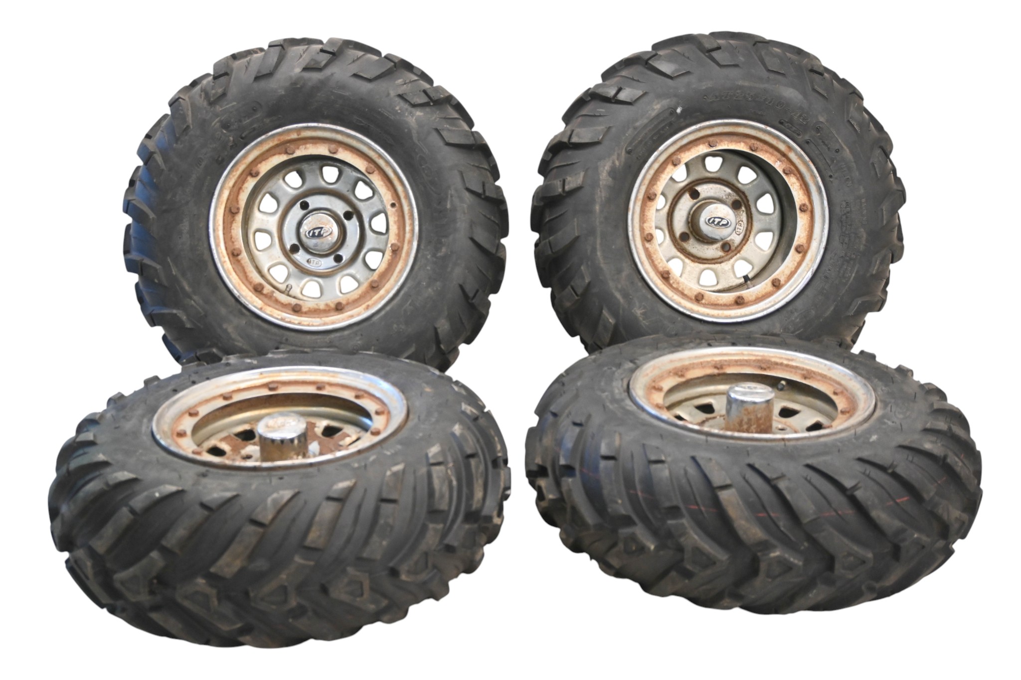 03 Suzuki Vinson 500 4x4 Front & Rear Wheels Rims & Tires 4/110 25X8-12 25X10-12 Cst ITP LTA500F