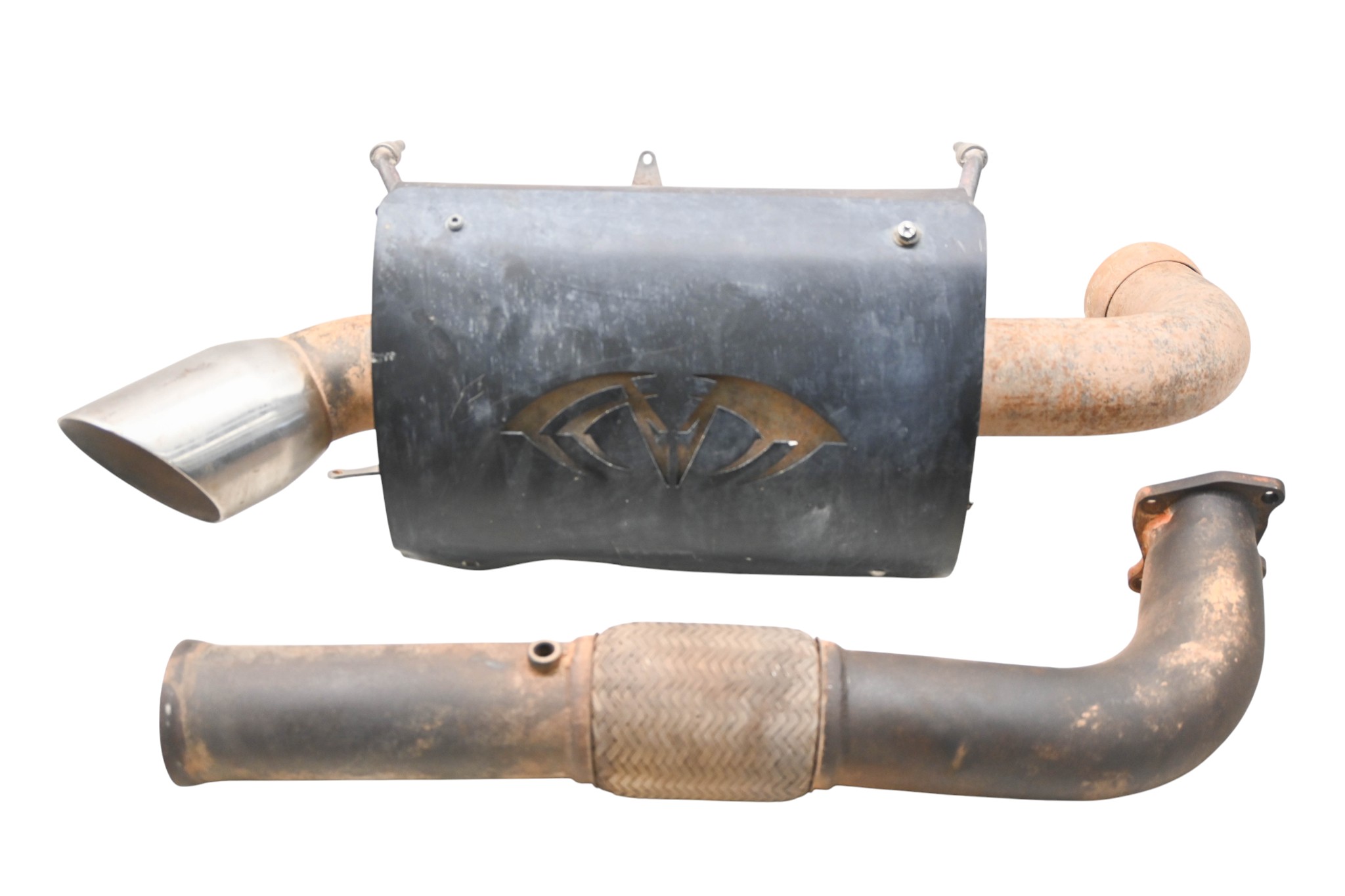 17 Polaris RZR XP Turbo Muffler & Exhaust Pipe Evolution