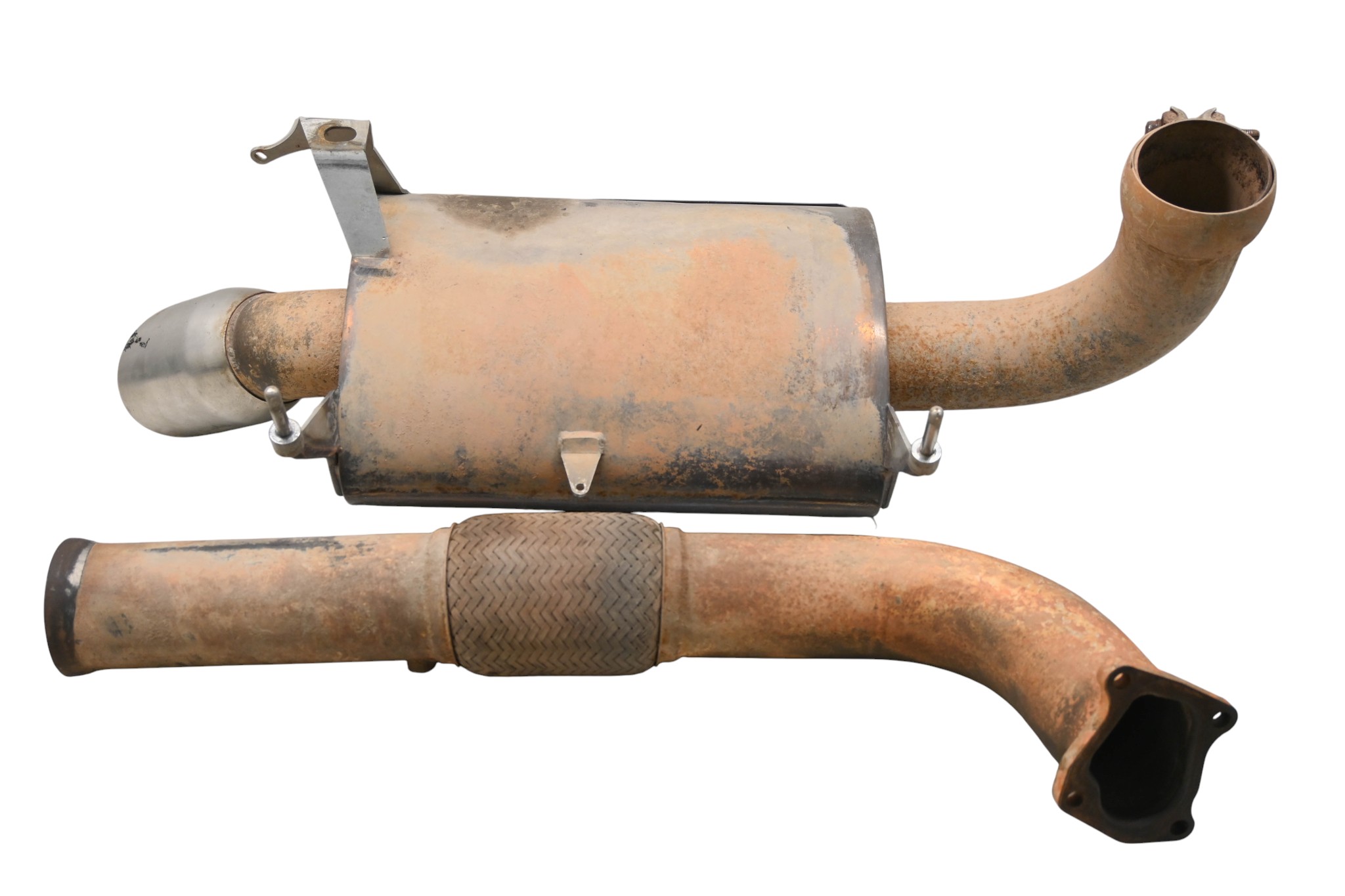 17 Polaris RZR XP Turbo Muffler & Exhaust Pipe Evolution