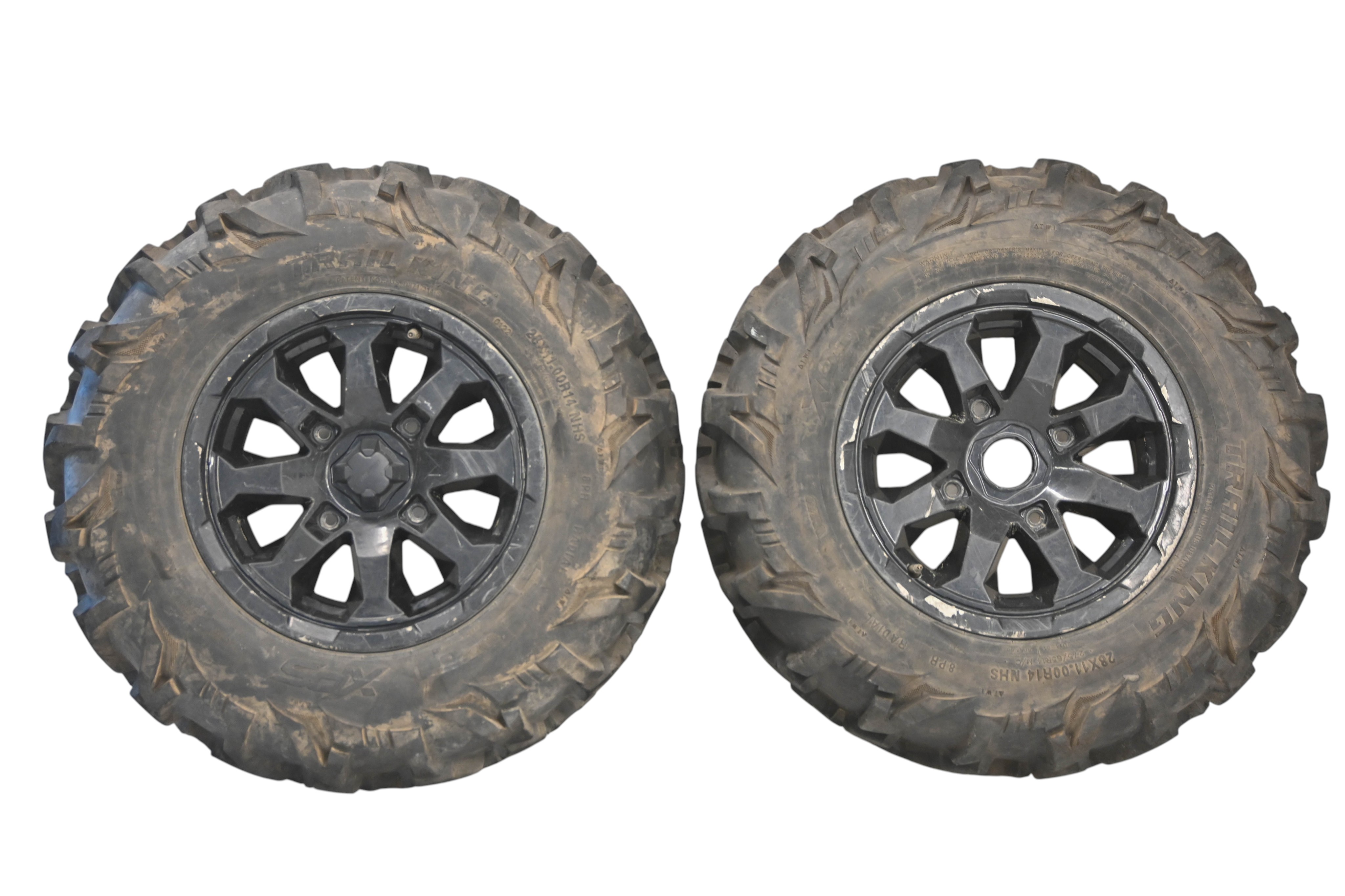 22 Can-Am Defender XT HD10 Rear Wheels Rims & Tires 28X11R14 4/137 14X8.5 Xps Trailking