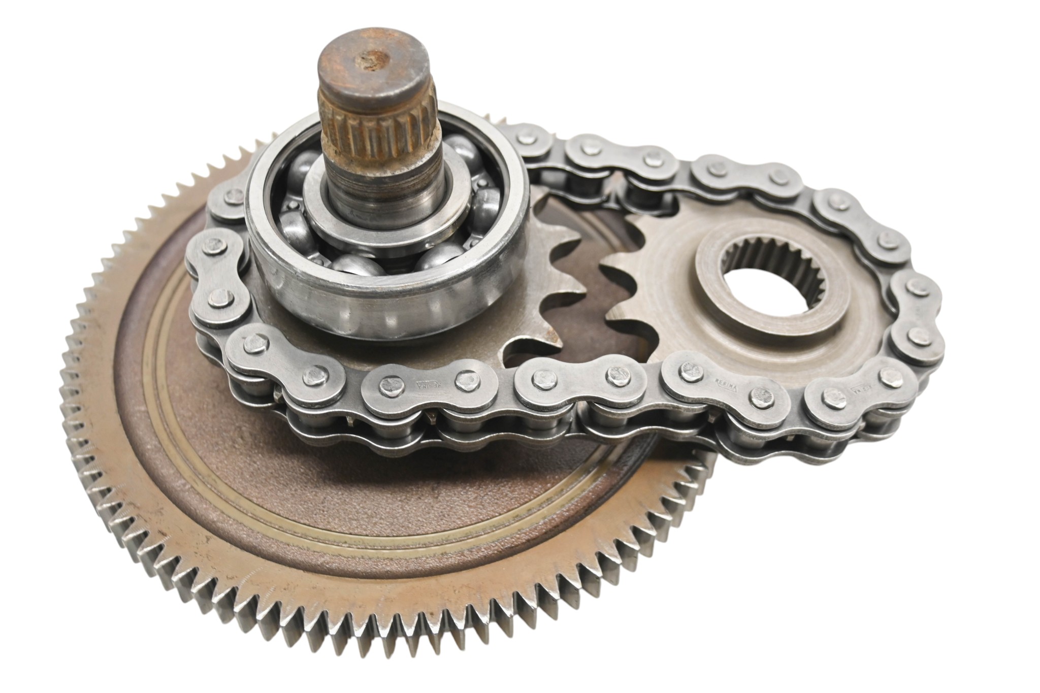 00 Polaris Scrambler 500 4x4 Transmission Output Shaft Gear & Chain