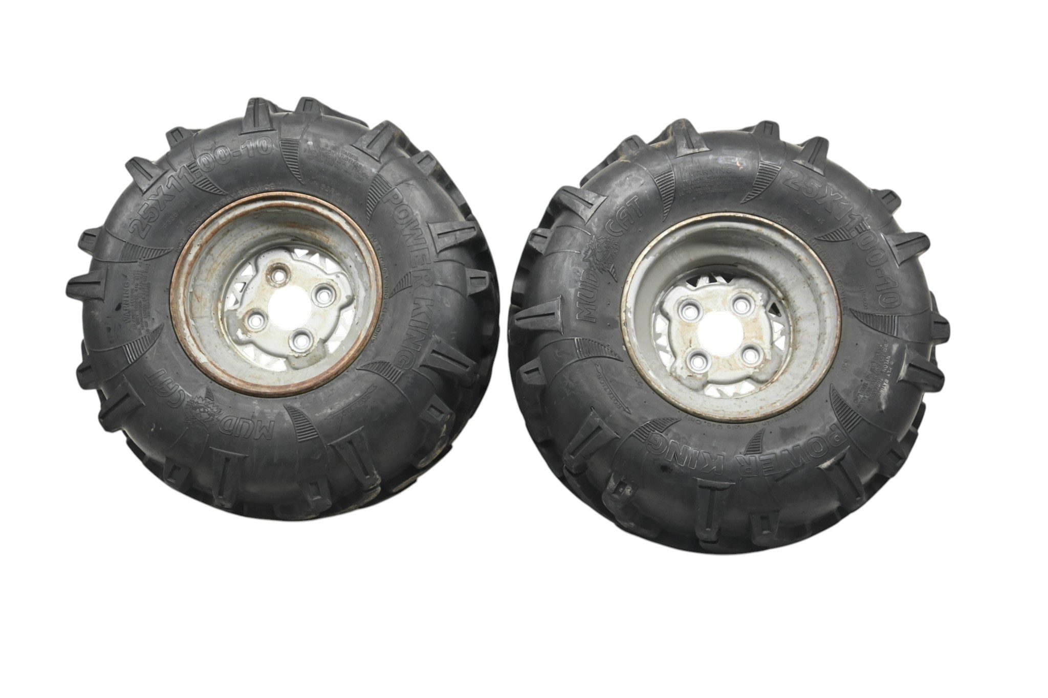 00 Polaris Scrambler 500 4x4 Rear Wheels Rims & Tires 25X11-10 4/100