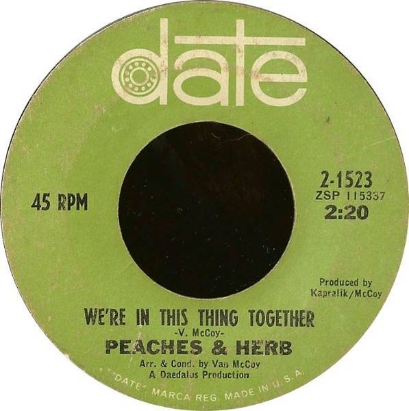 Peaches & Herb Let's Fall In Love / We're In This Thing Together (7") For Sale