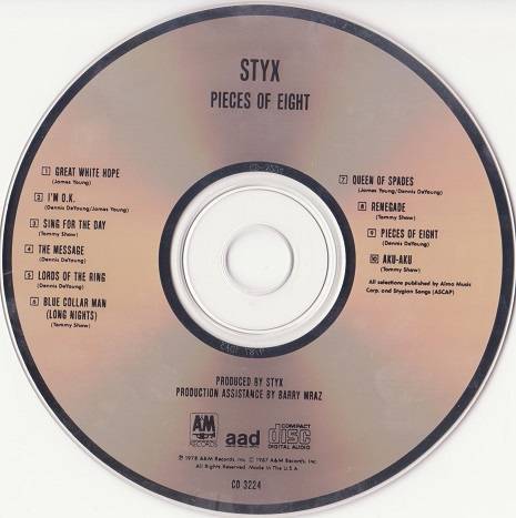 Styx - Pieces Of Eight (CD) For Sale